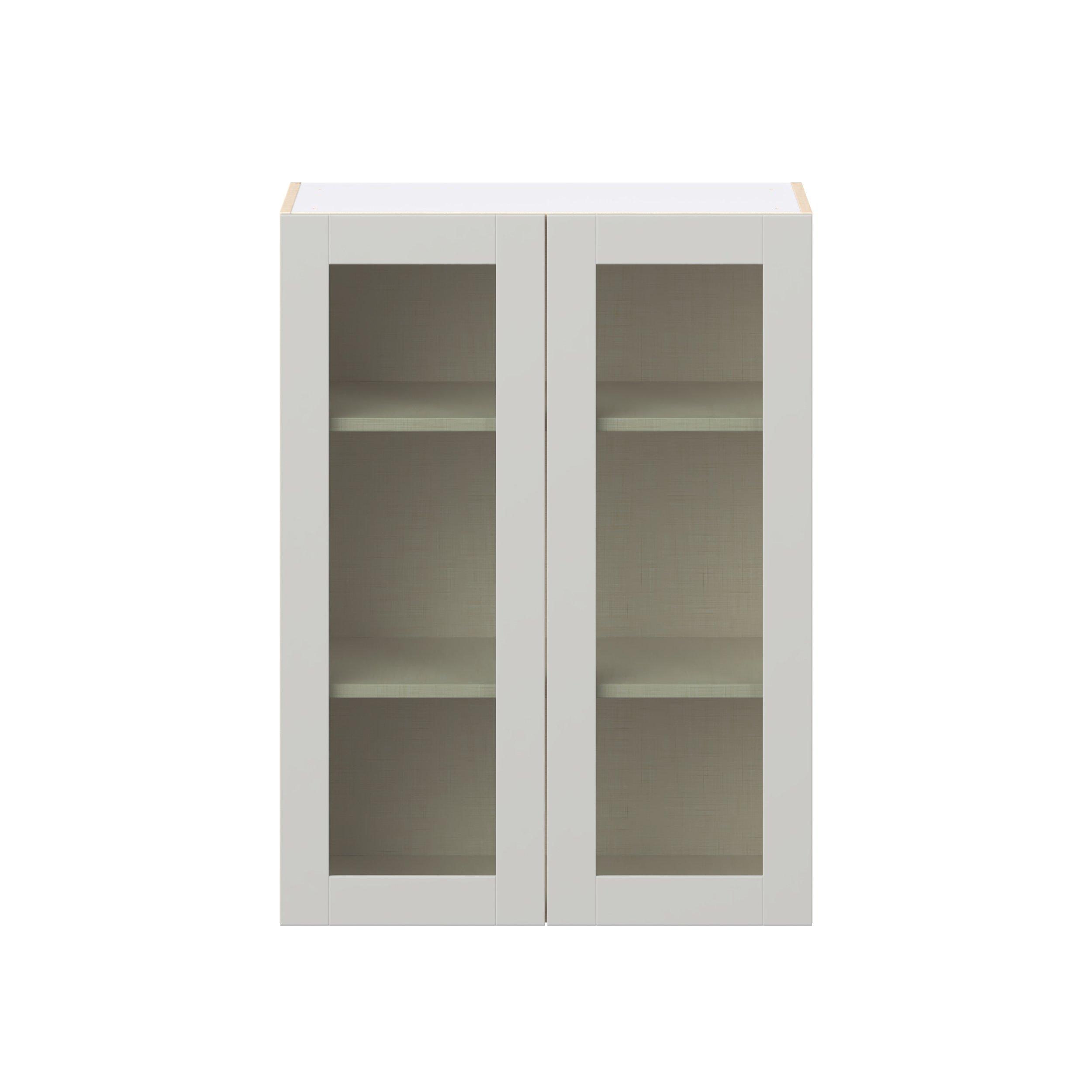 Summerhill 30 in. Light Gray Wall Cabinet with Glass Door
