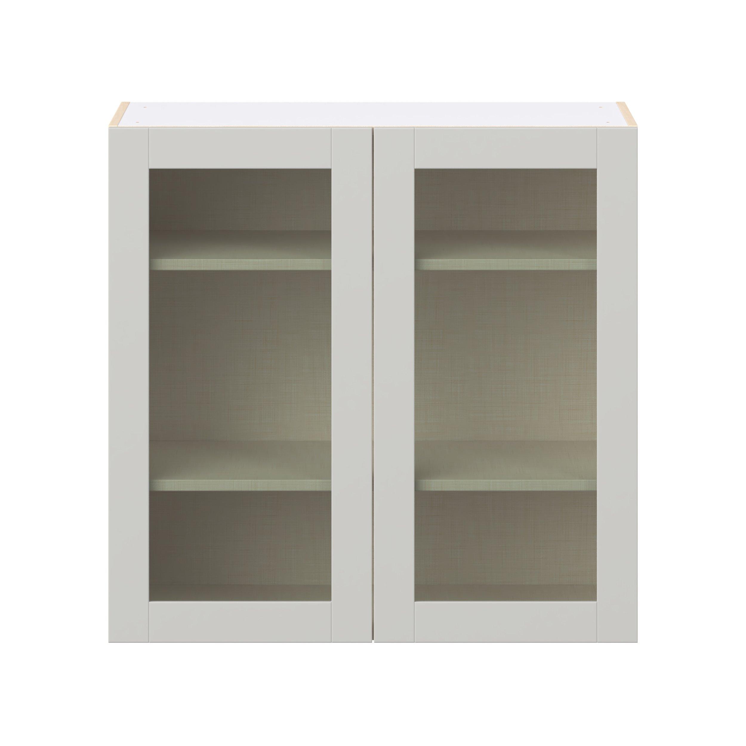 Summerhill 36 in. Light Gray Wall Cabinet with Glass Door