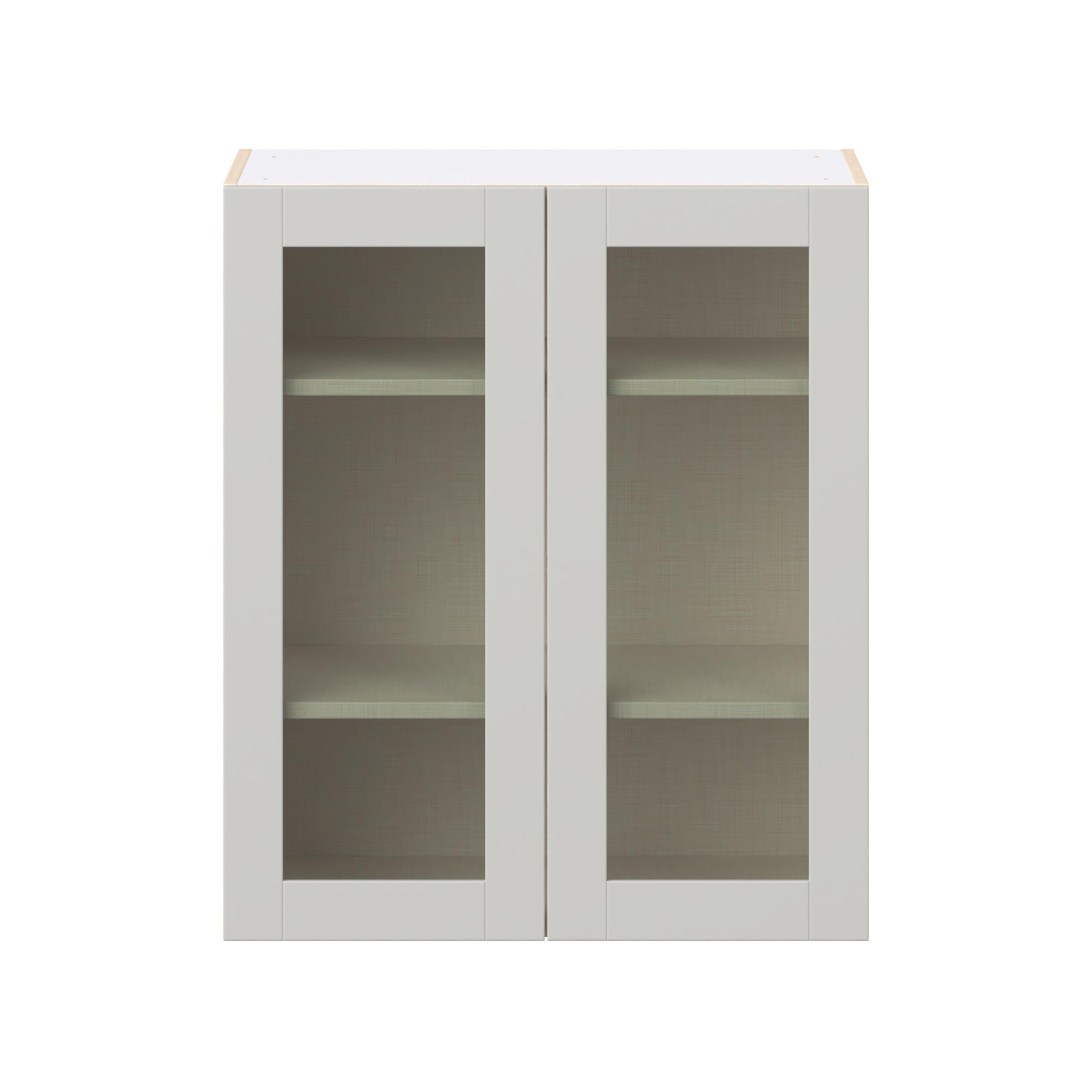 Summerhill 30 in. Light Gray Wall Cabinet with Glass Door
