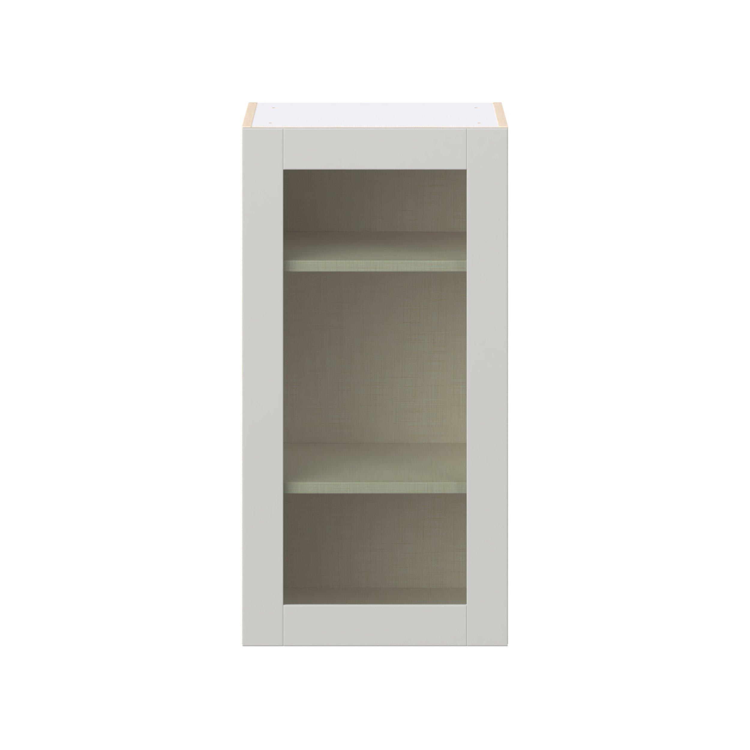 Summerhill 18 in. Light Gray Wall Cabinet with Glass Door