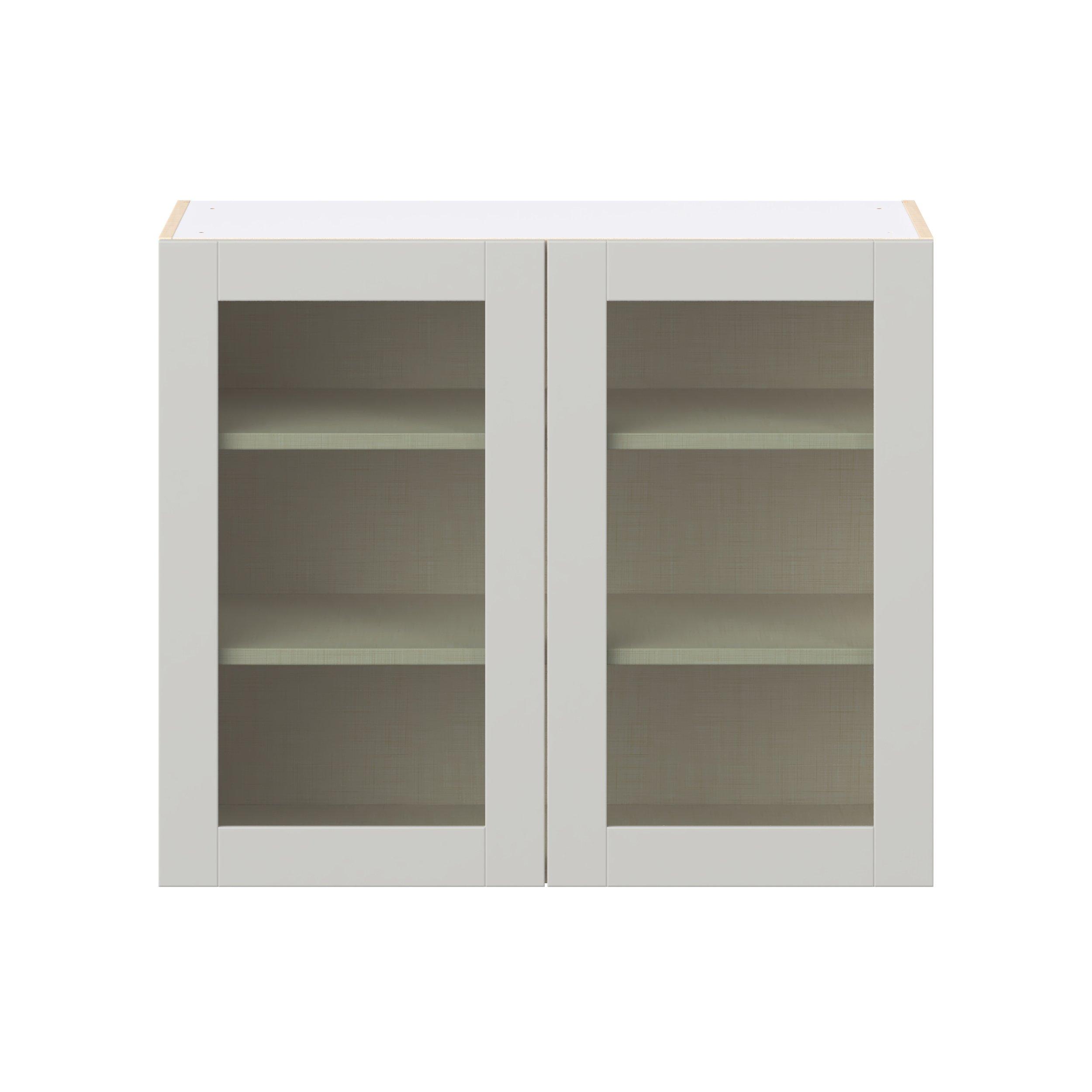 Summerhill 36 in. Light Gray Wall Cabinet with Glass Door