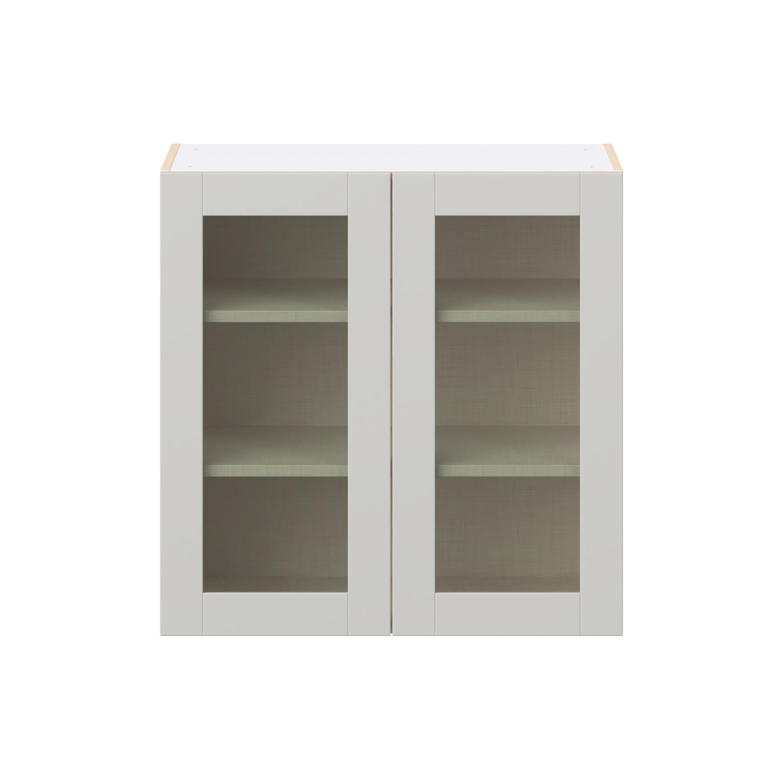 Summerhill 30 in. Light Gray Wall Cabinet with Glass Door