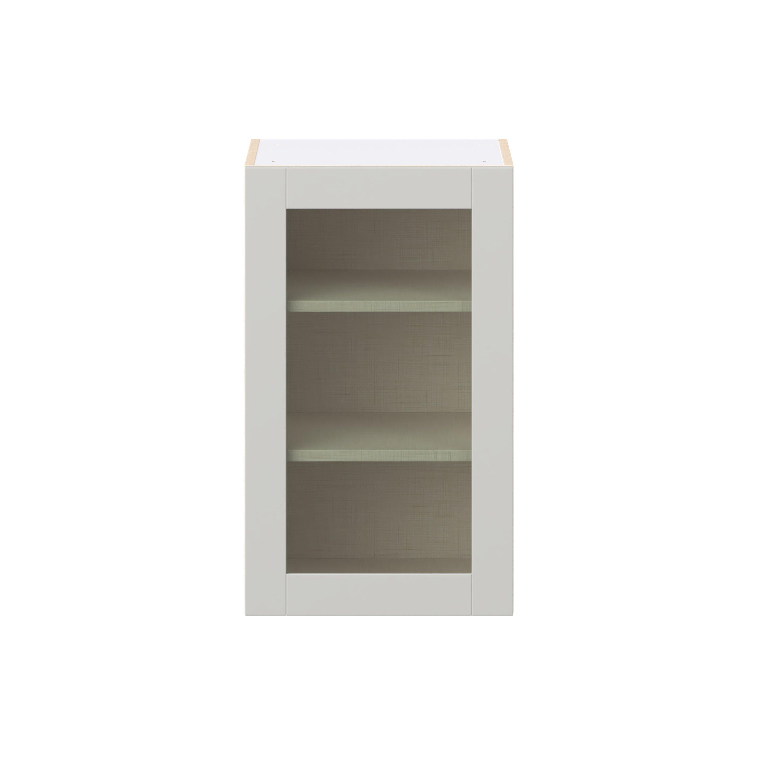 Summerhill 18 in. Light Gray Wall Cabinet with Glass Door