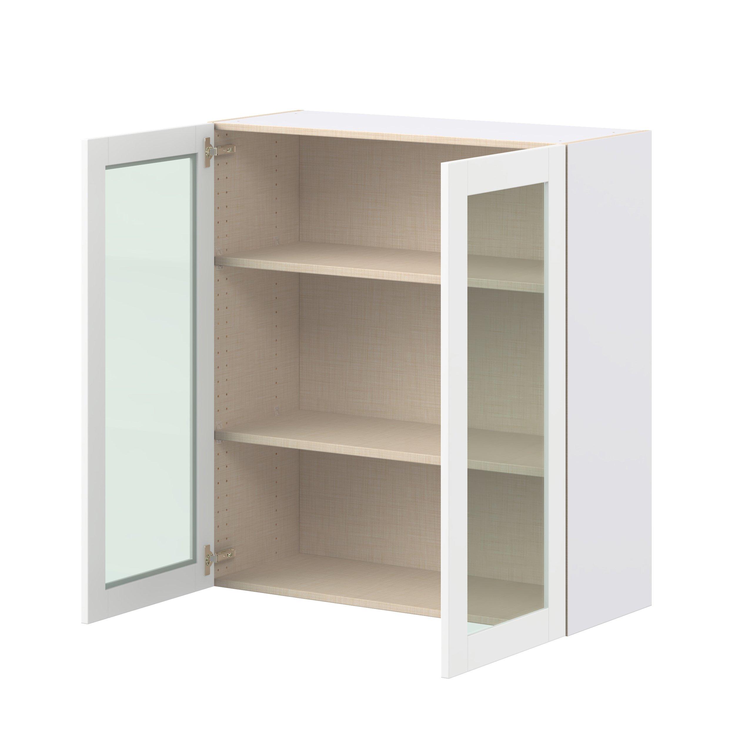 Summerhill 36 in. Bright White Wall Cabinet with Glass Door