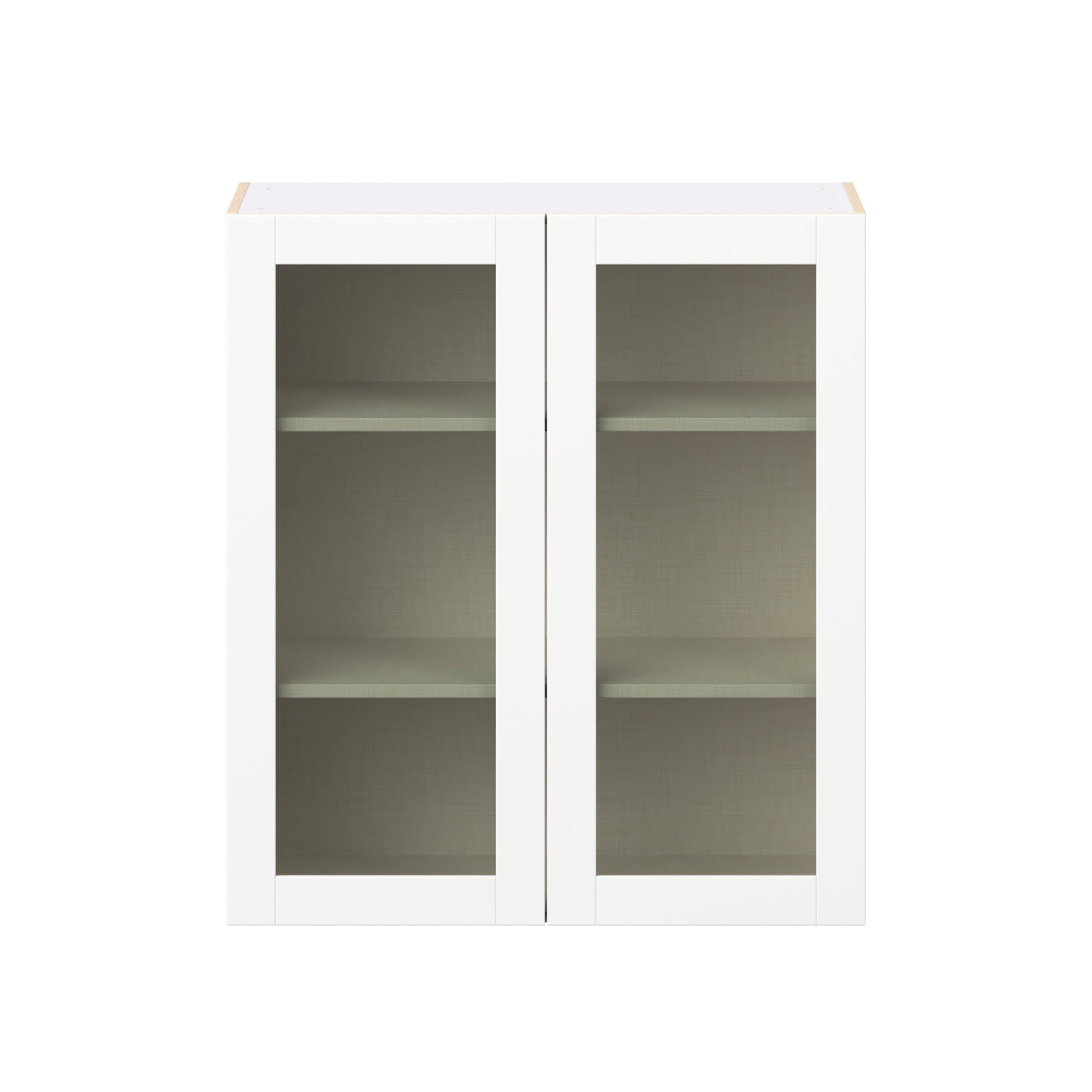 Summerhill 36 in. Bright White Wall Cabinet with Glass Door