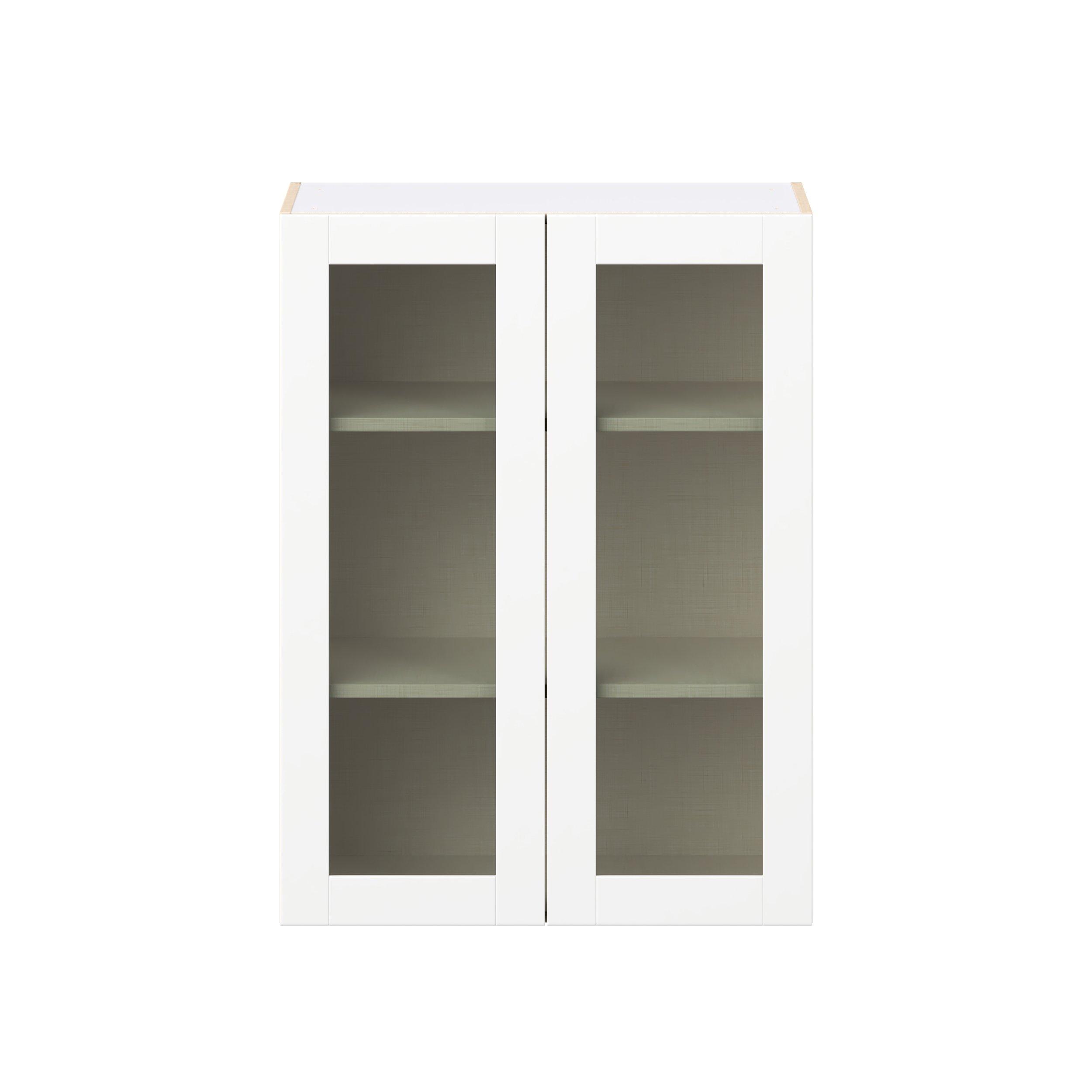 Summerhill 30 in. Bright White Wall Cabinet with Glass Door