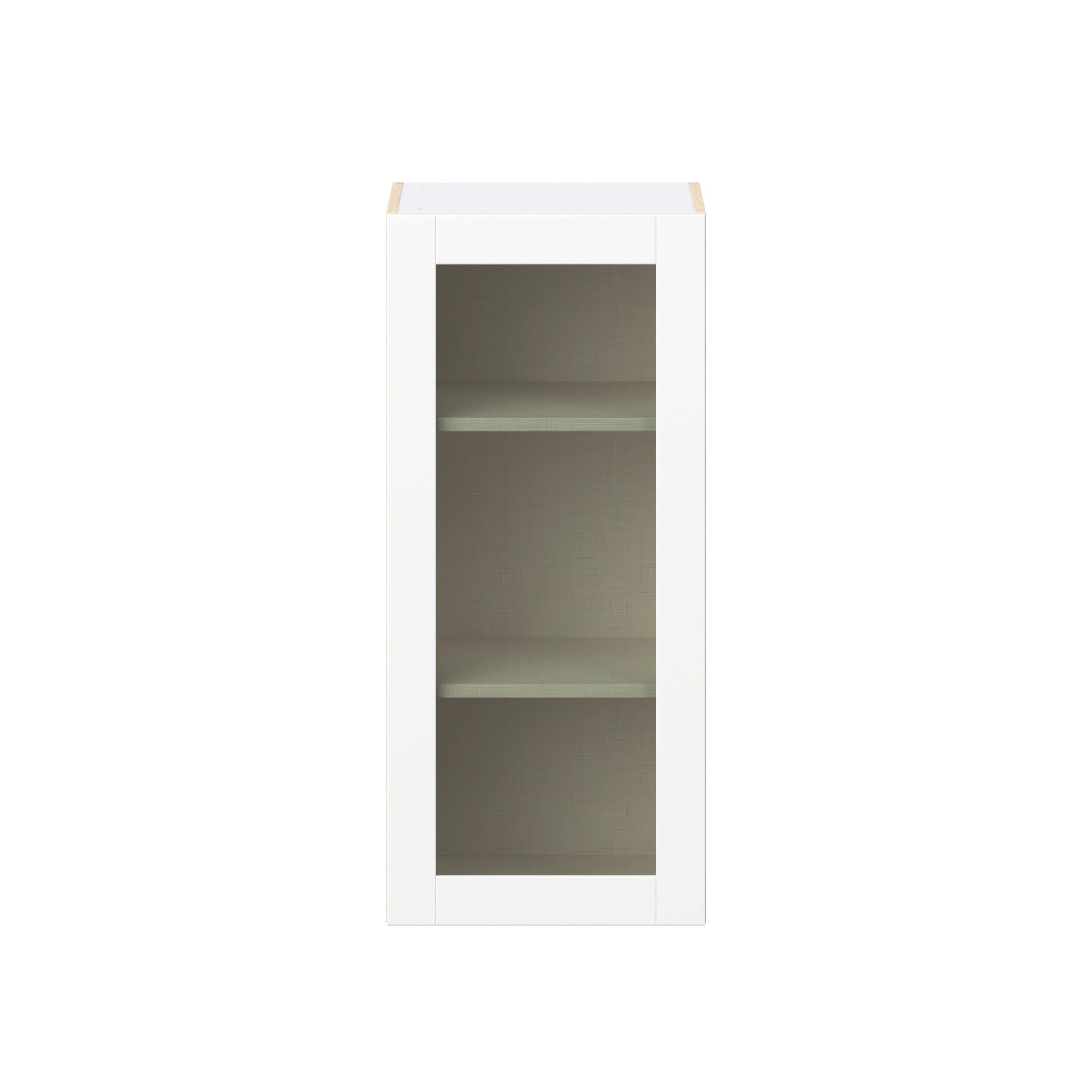 Summerhill 18 in. Bright White Wall Cabinet with Glass Door