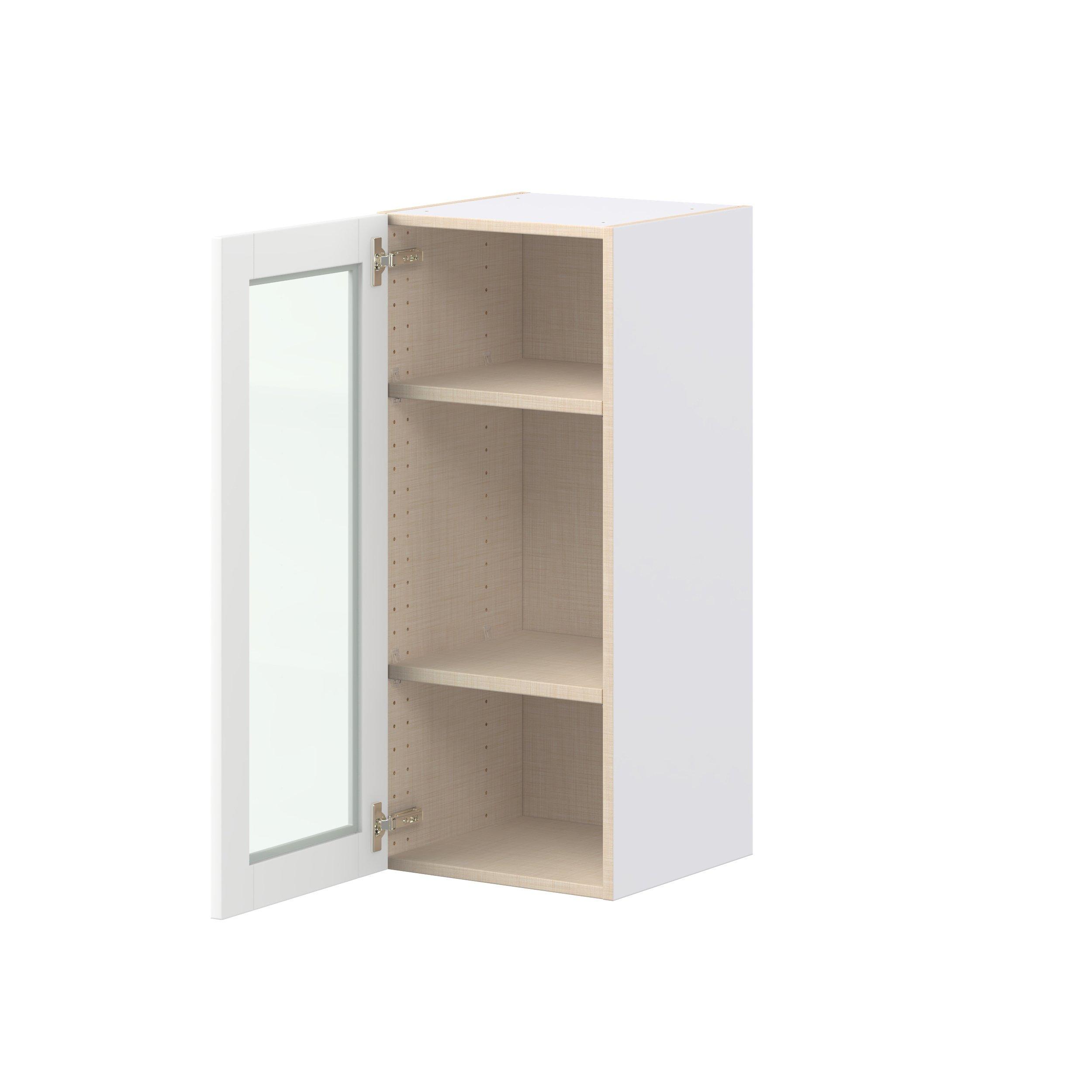 Summerhill 15 in. Bright White Wall Cabinet with Glass Door