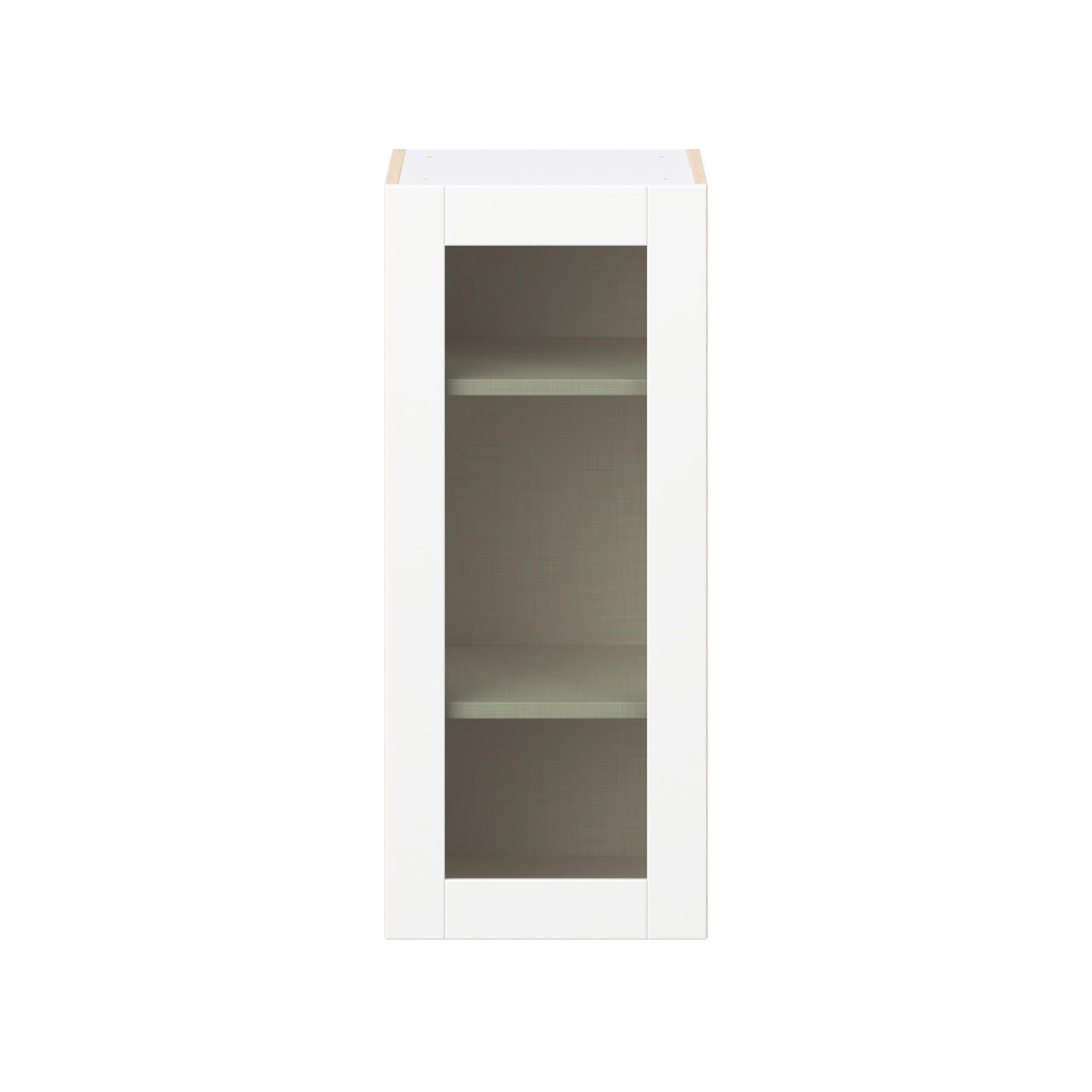 Summerhill 15 in. Bright White Wall Cabinet with Glass Door