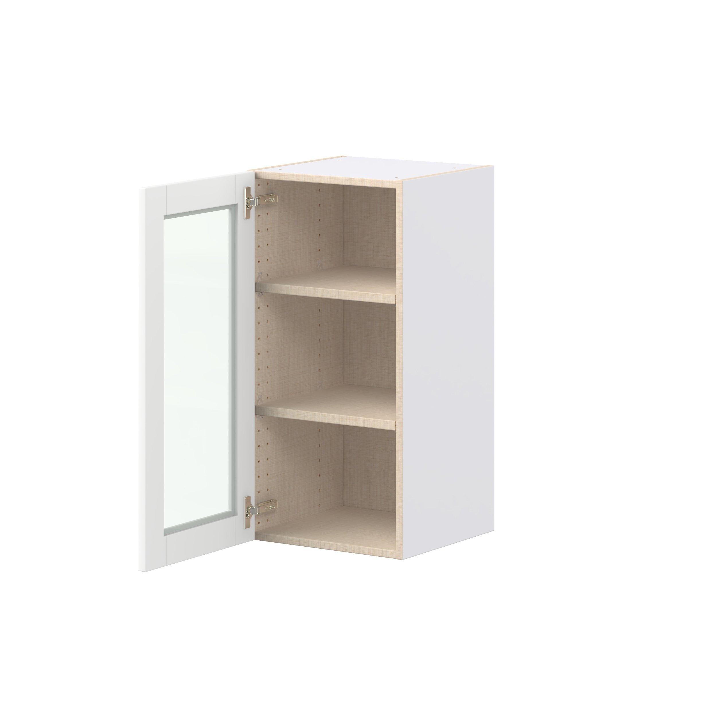 Summerhill 15 in. Bright White Wall Cabinet with Glass Door