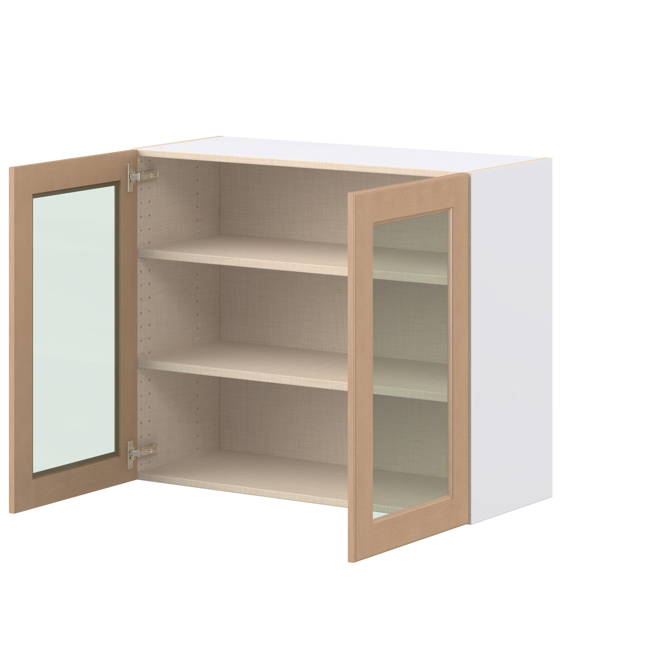 Sugarhill 36 in. Stained Sugar Cookie Wall Cabinet with Glass Door