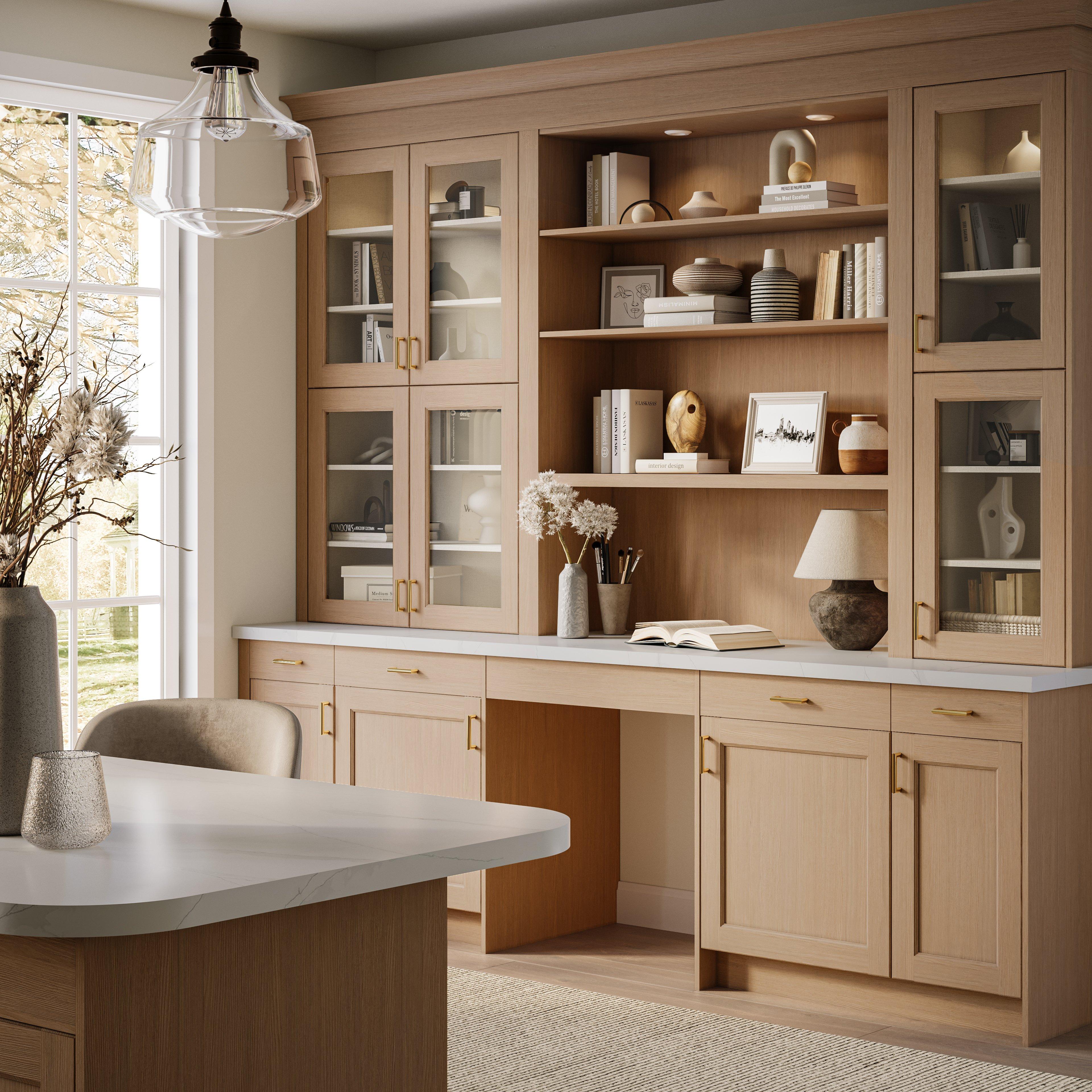 Sugarhill 36 in. Stained Sugar Cookie Wall Cabinet with Glass Door