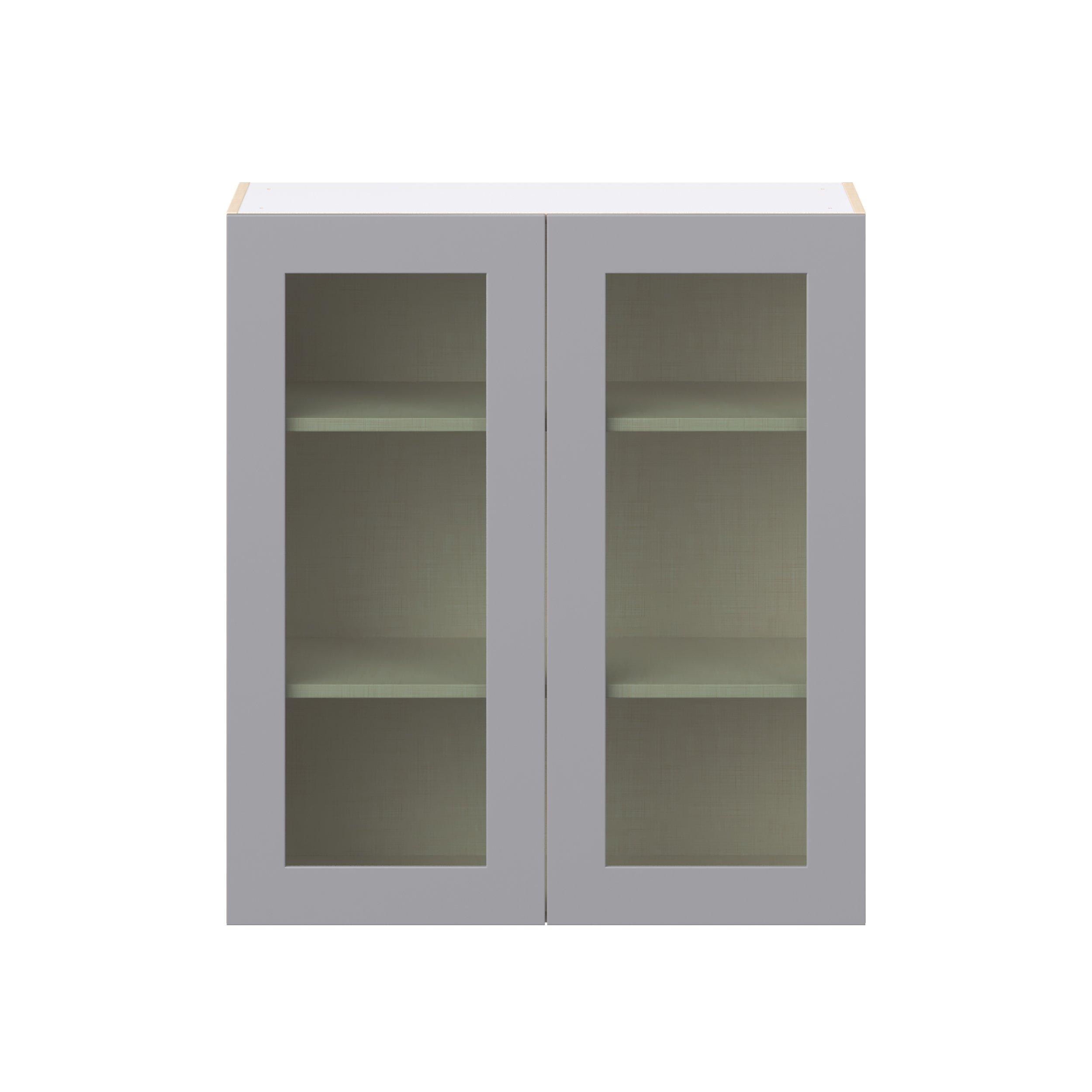 Candler 36 in. Painted Slate Gray Wall Cabinet with Glass Door