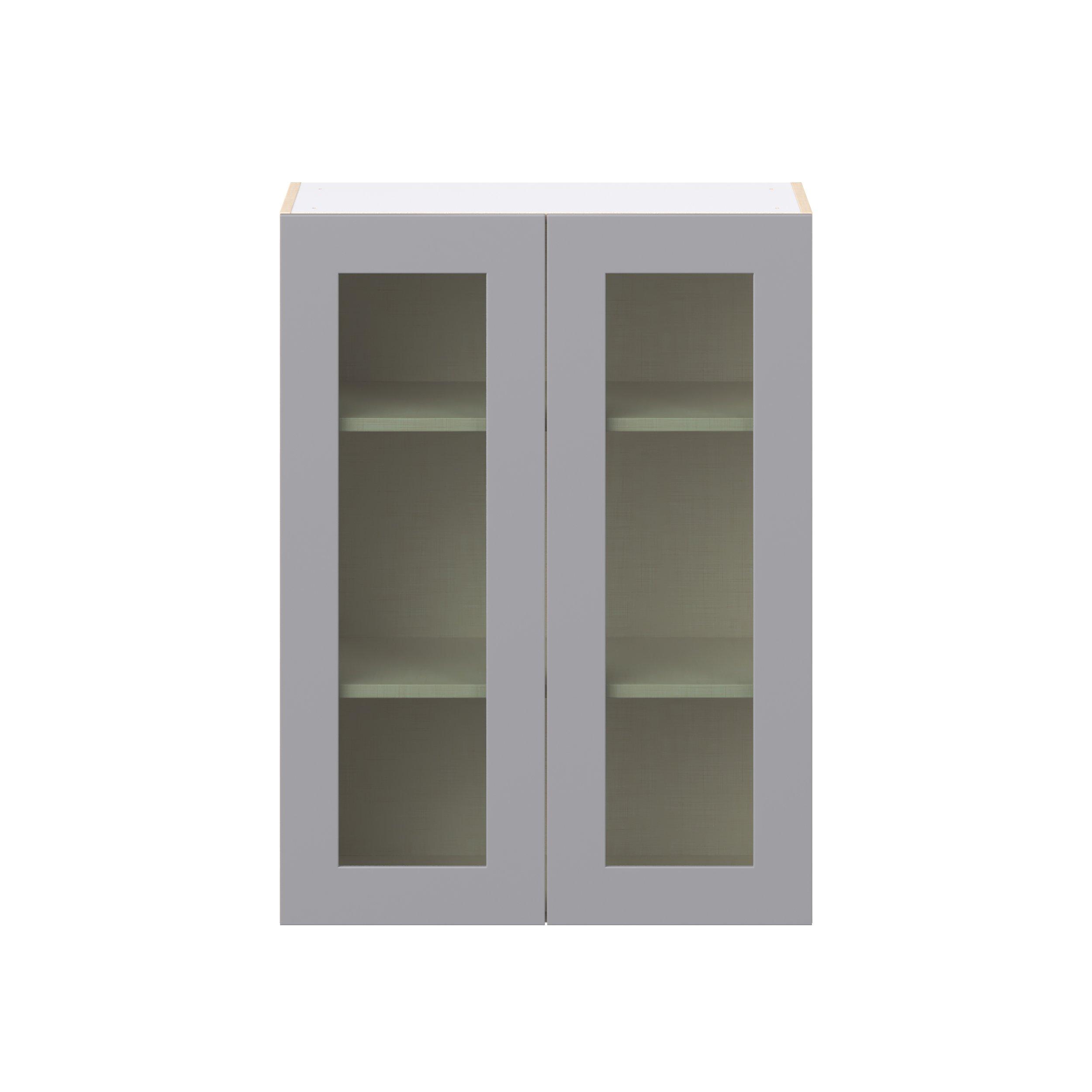 Candler 30 in. Painted Slate Gray Wall Cabinet with Glass Door