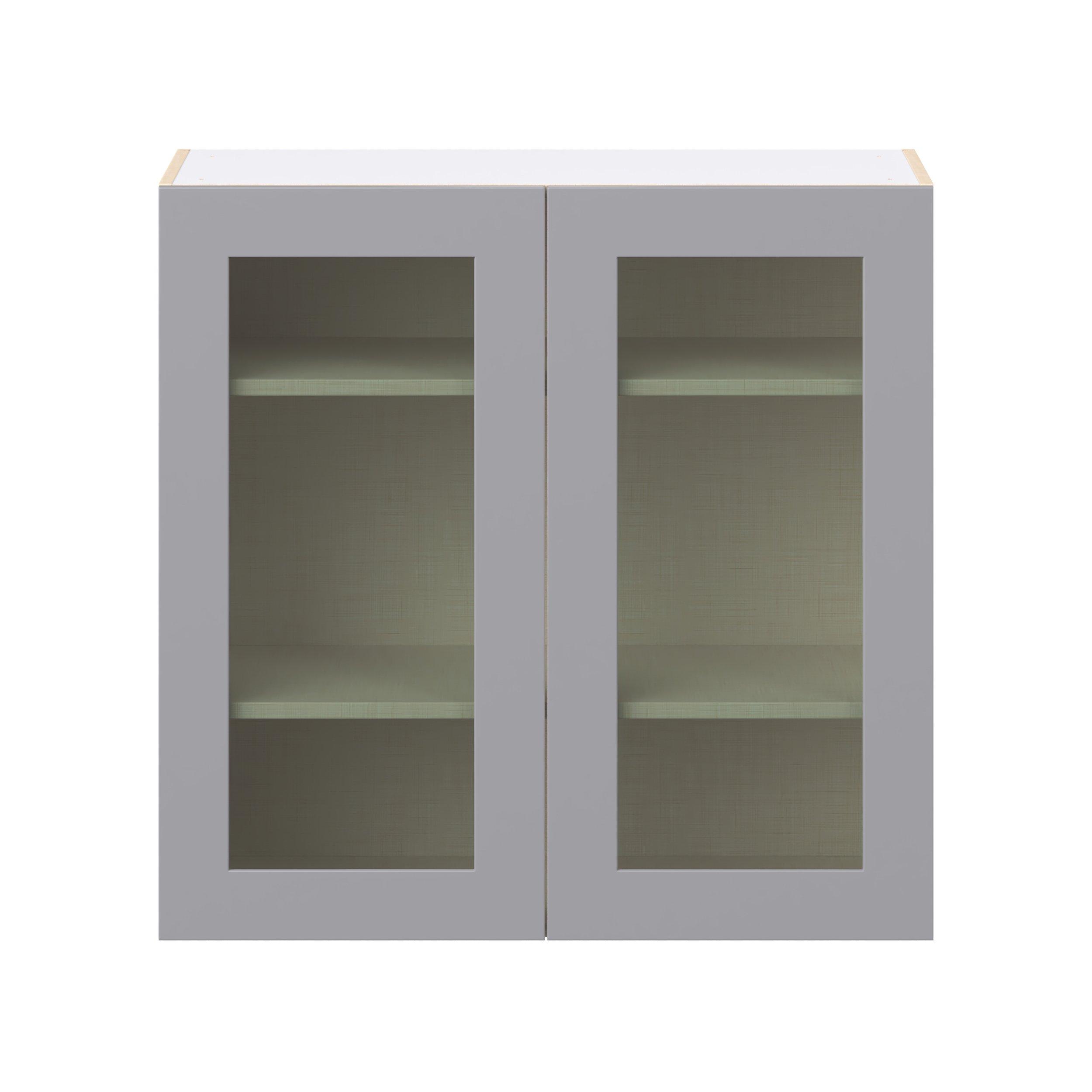Candler 36 in. Painted Slate Gray Wall Cabinet with Glass Door