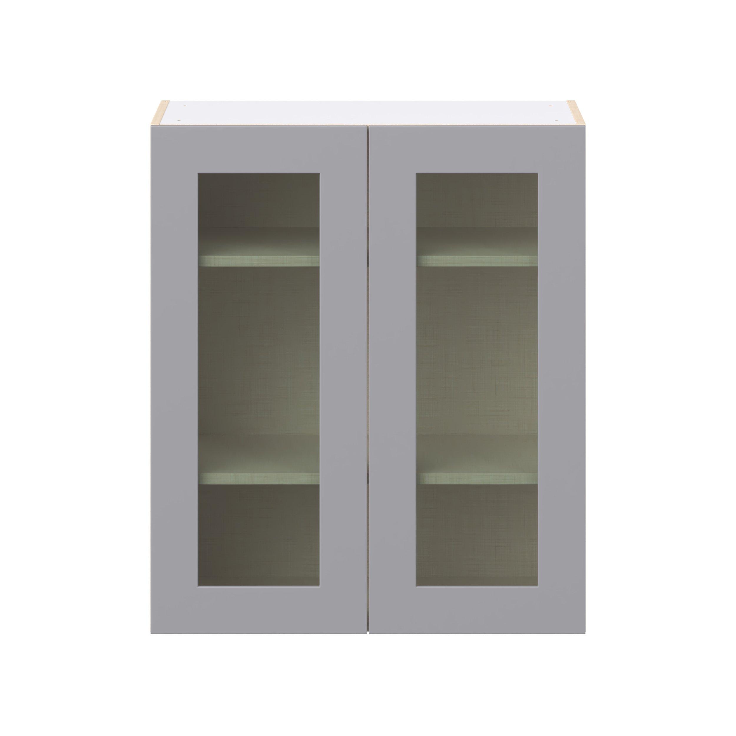 Candler 30 in. Painted Slate Gray Wall Cabinet with Glass Door