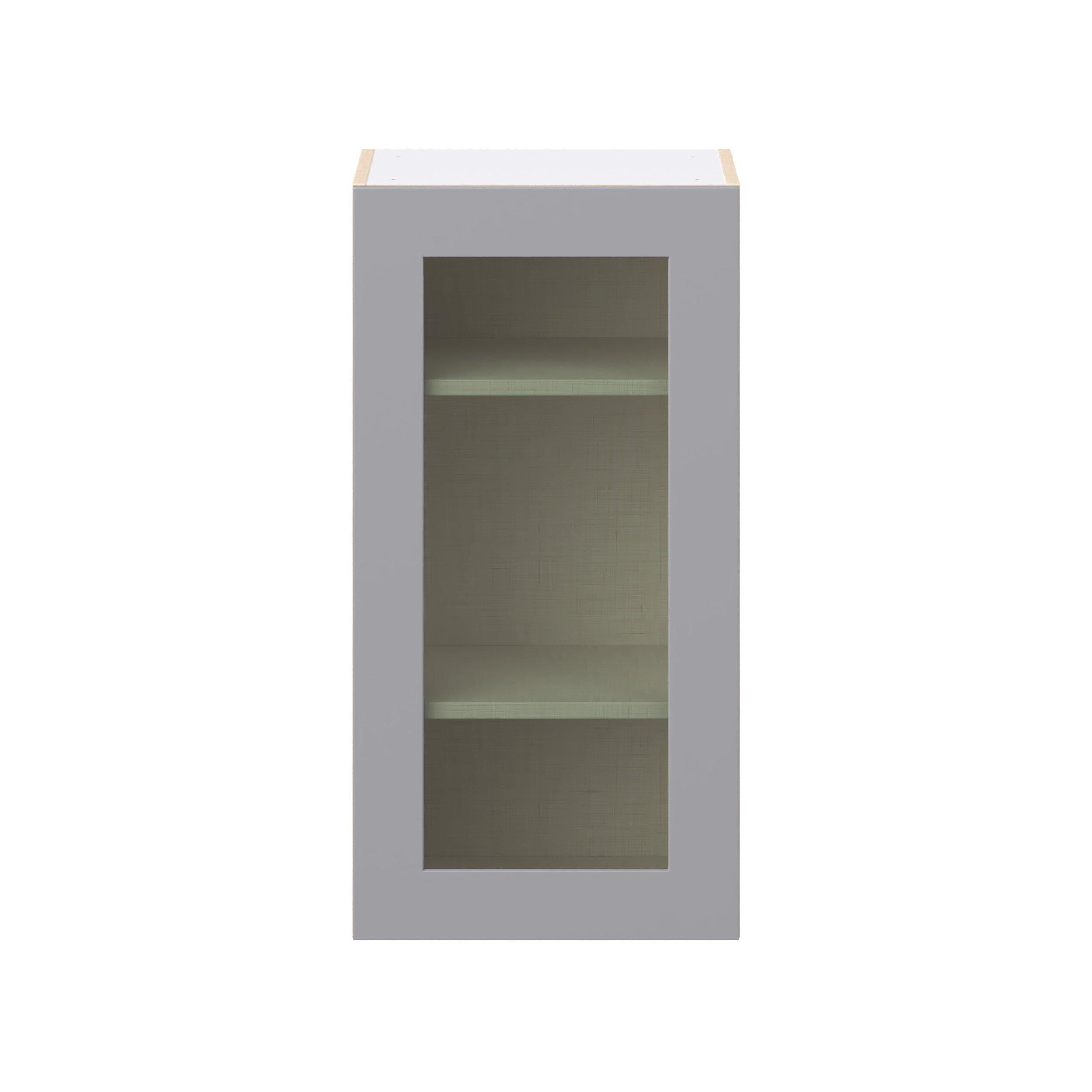 Candler 18 in. Painted Slate Gray Wall Cabinet with Glass Door