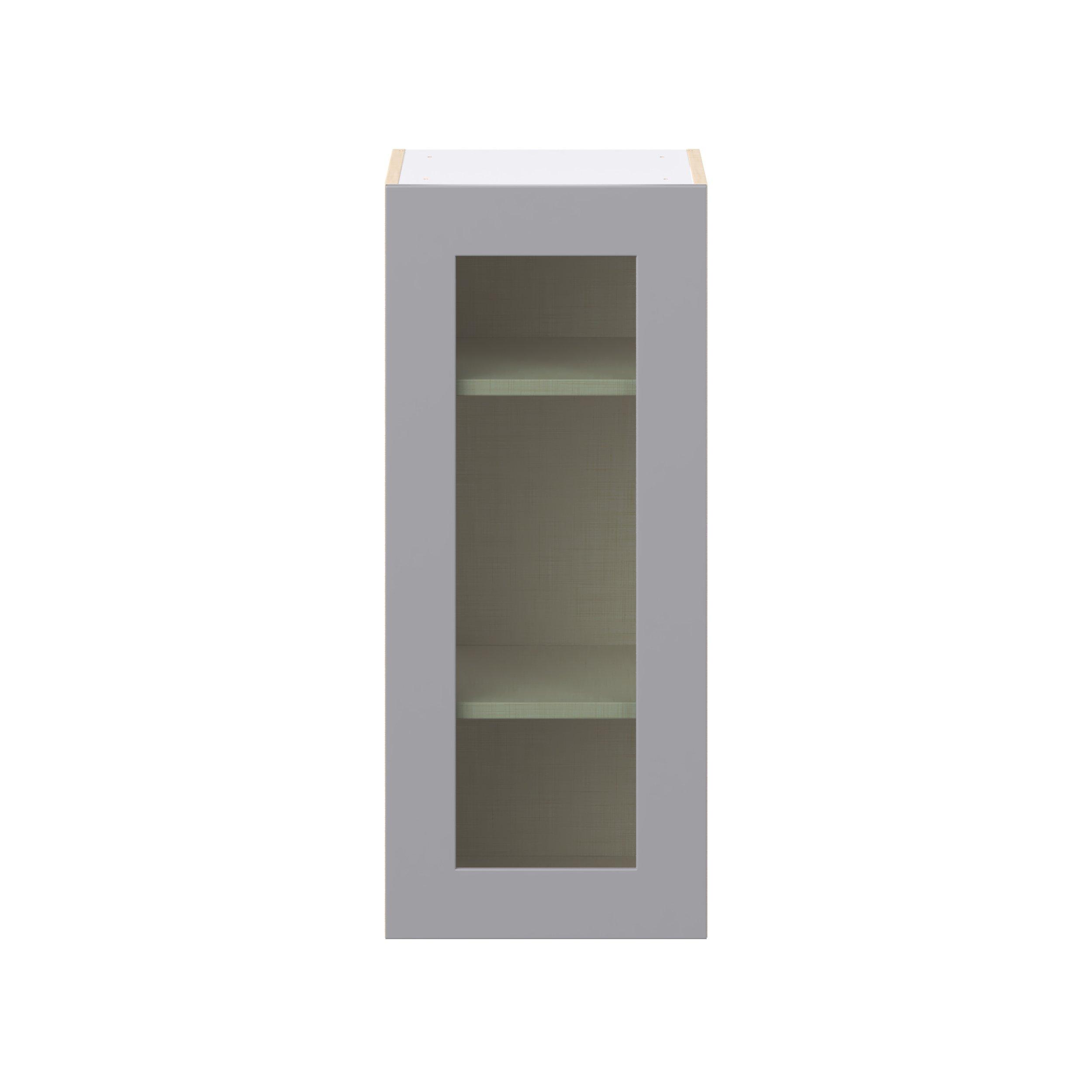 Candler 15 in. Painted Slate Gray Wall Cabinet with Glass Door