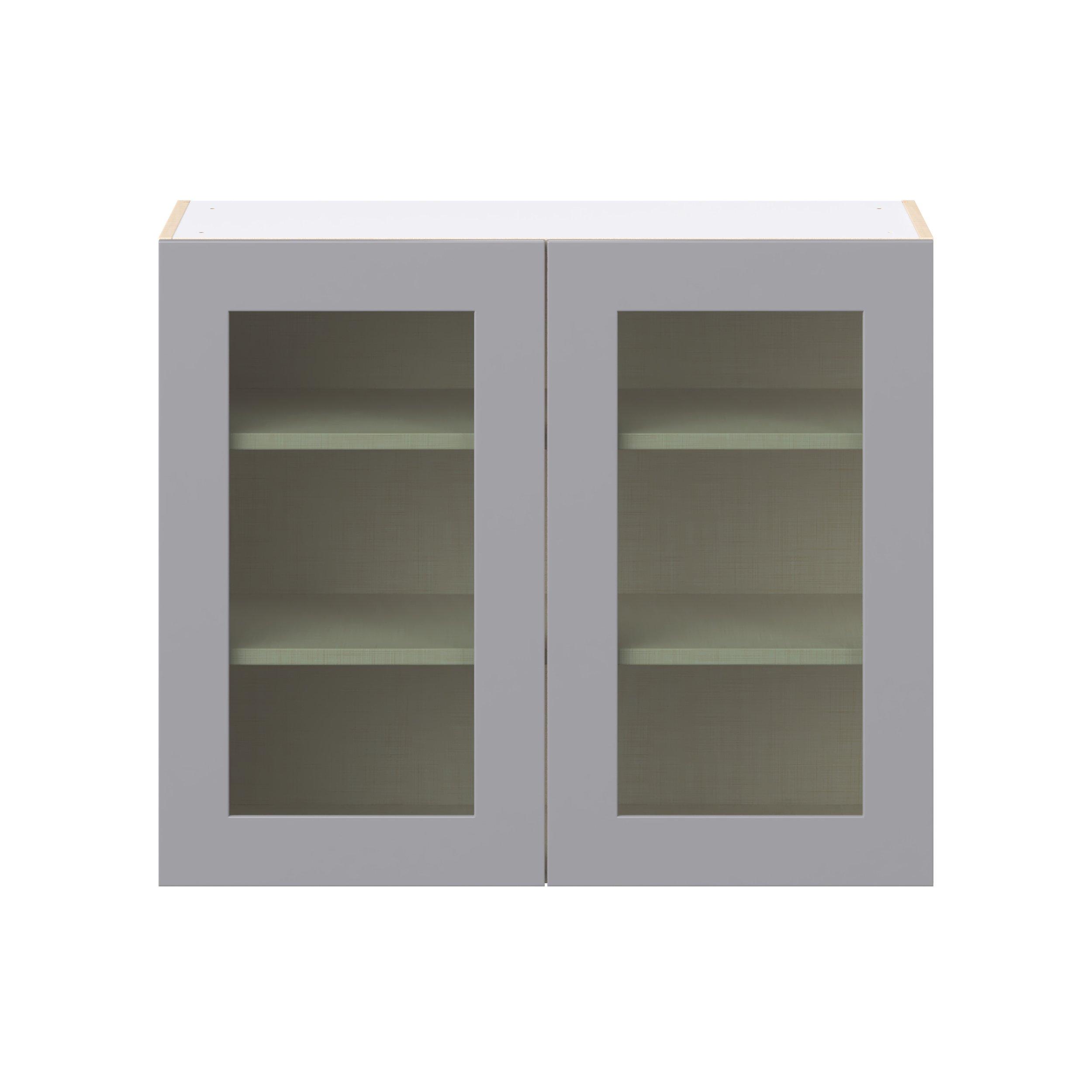 Candler 36 in. Painted Slate Gray Wall Cabinet with Glass Door