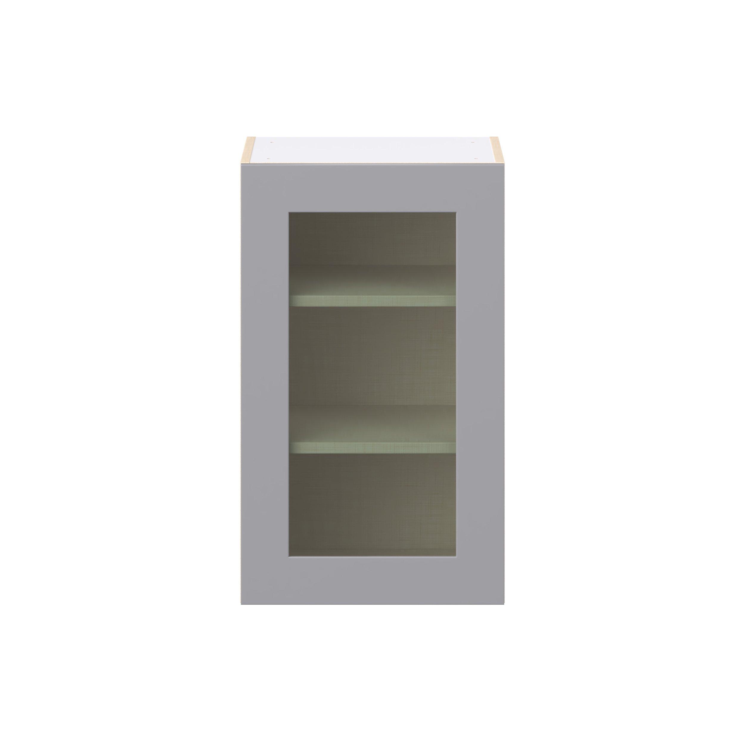 Candler 18 in. Painted Slate Gray Wall Cabinet with Glass Door