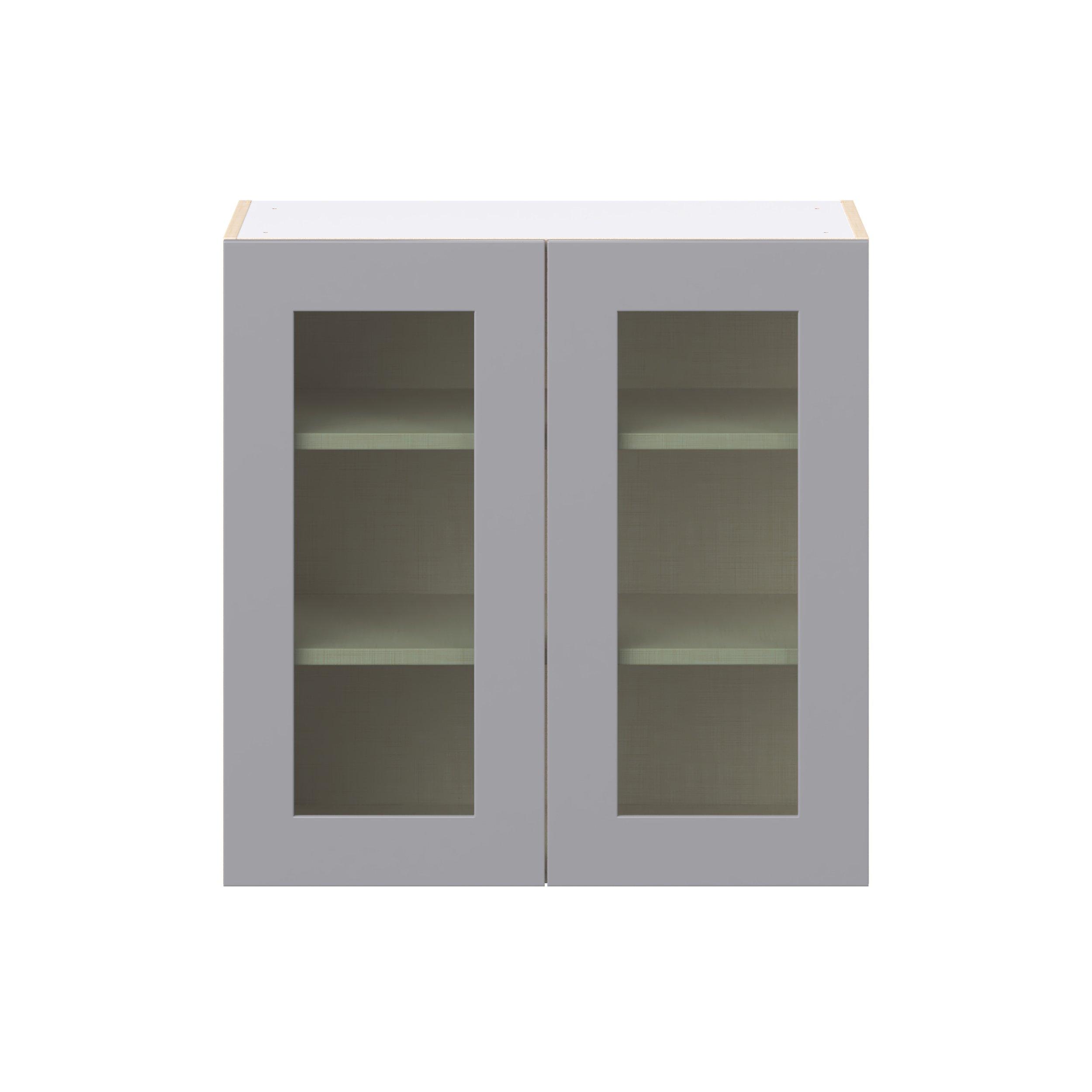 Candler 30 in. Painted Slate Gray Wall Cabinet with Glass Door