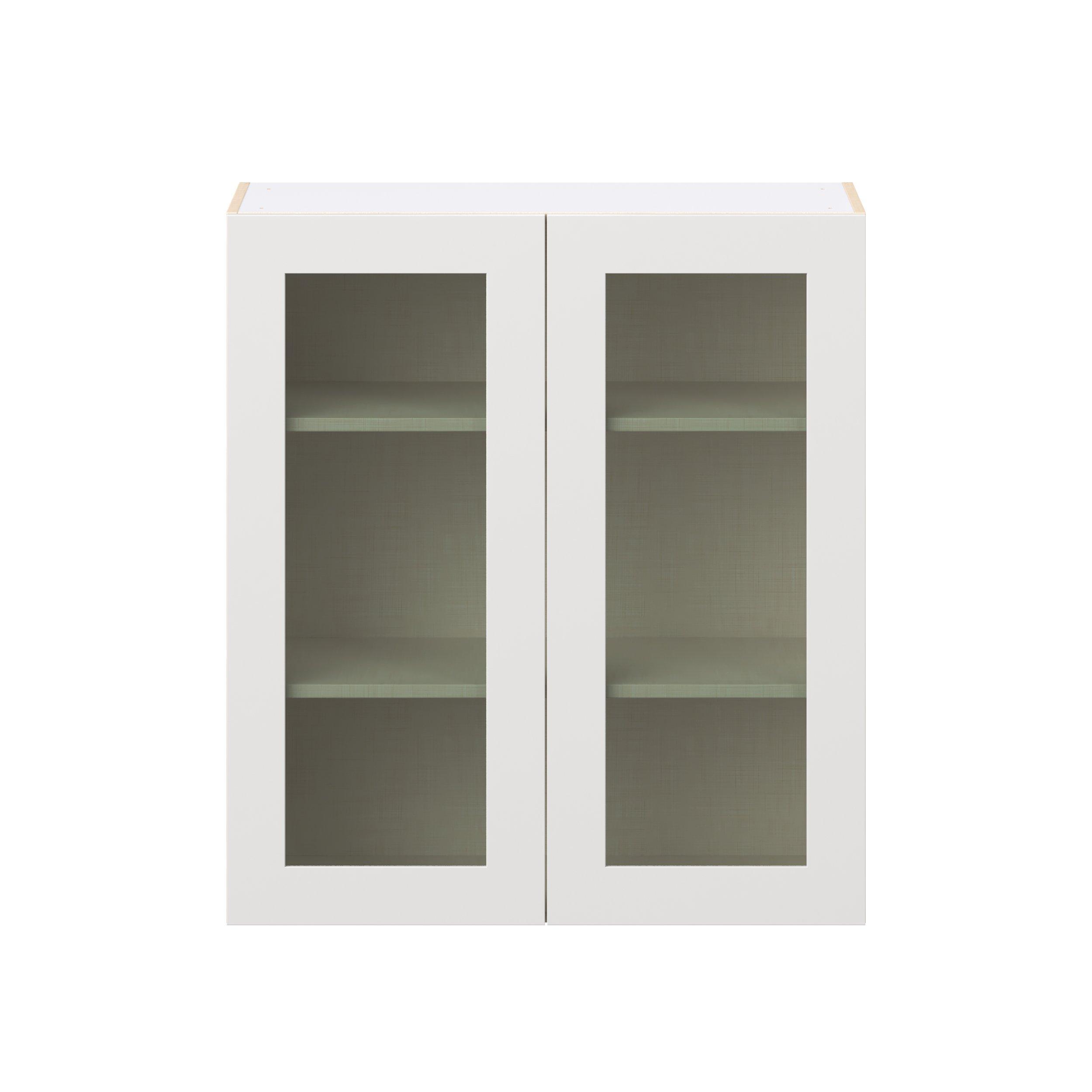 Candler 36 in. Painted Warm White Wall Cabinet with Glass Door