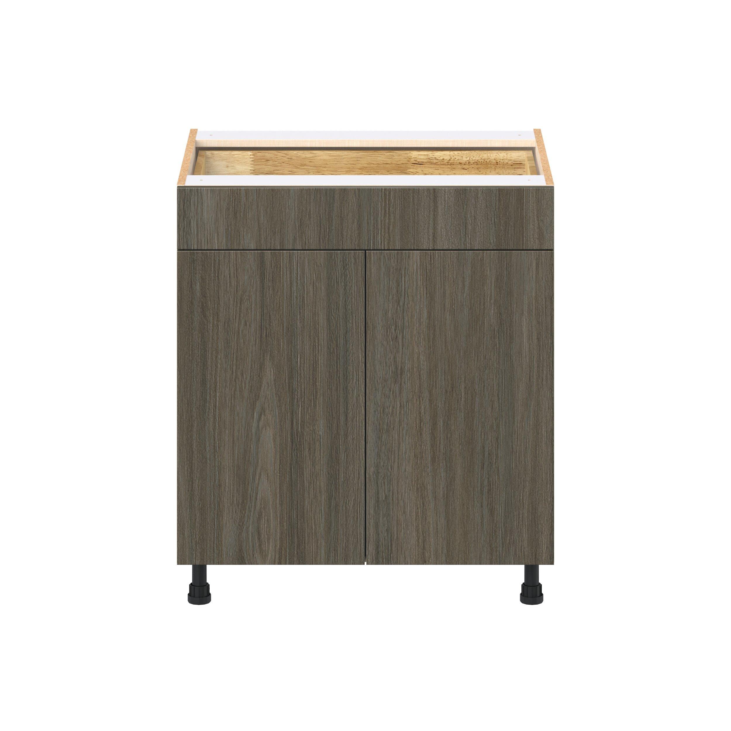 Glenwood 30 in. Burnt Walnut Door and Drawer Base Cabinet