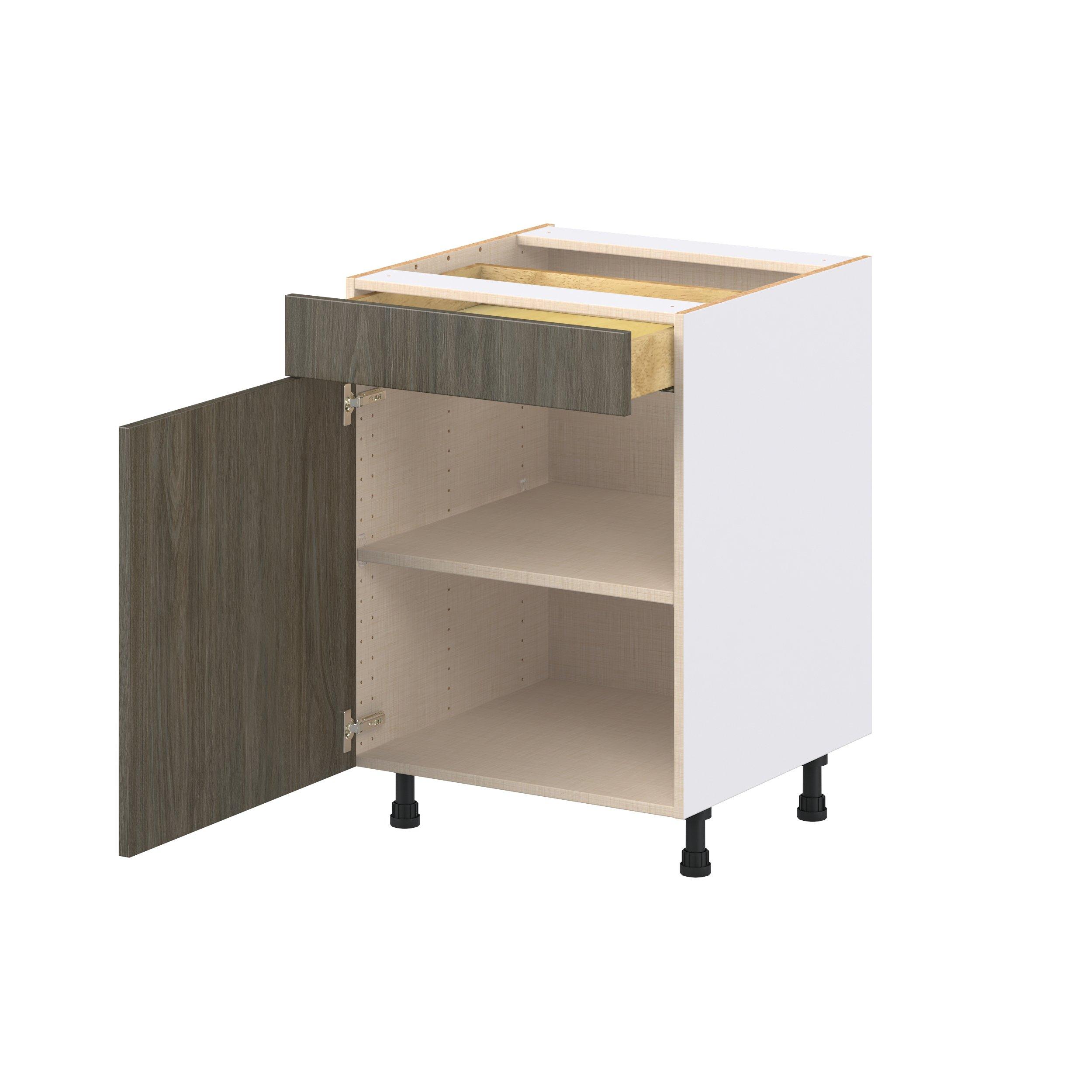 Glenwood 24 in. Burnt Walnut Door and Drawer Base Cabinet