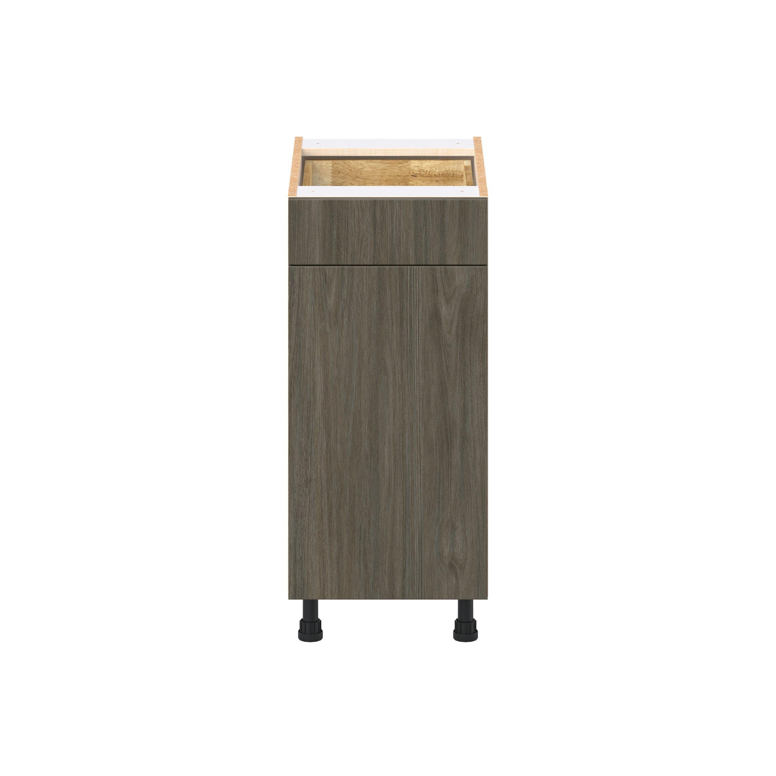 Glenwood 15 in. Burnt Walnut Door and Drawer Base Cabinet