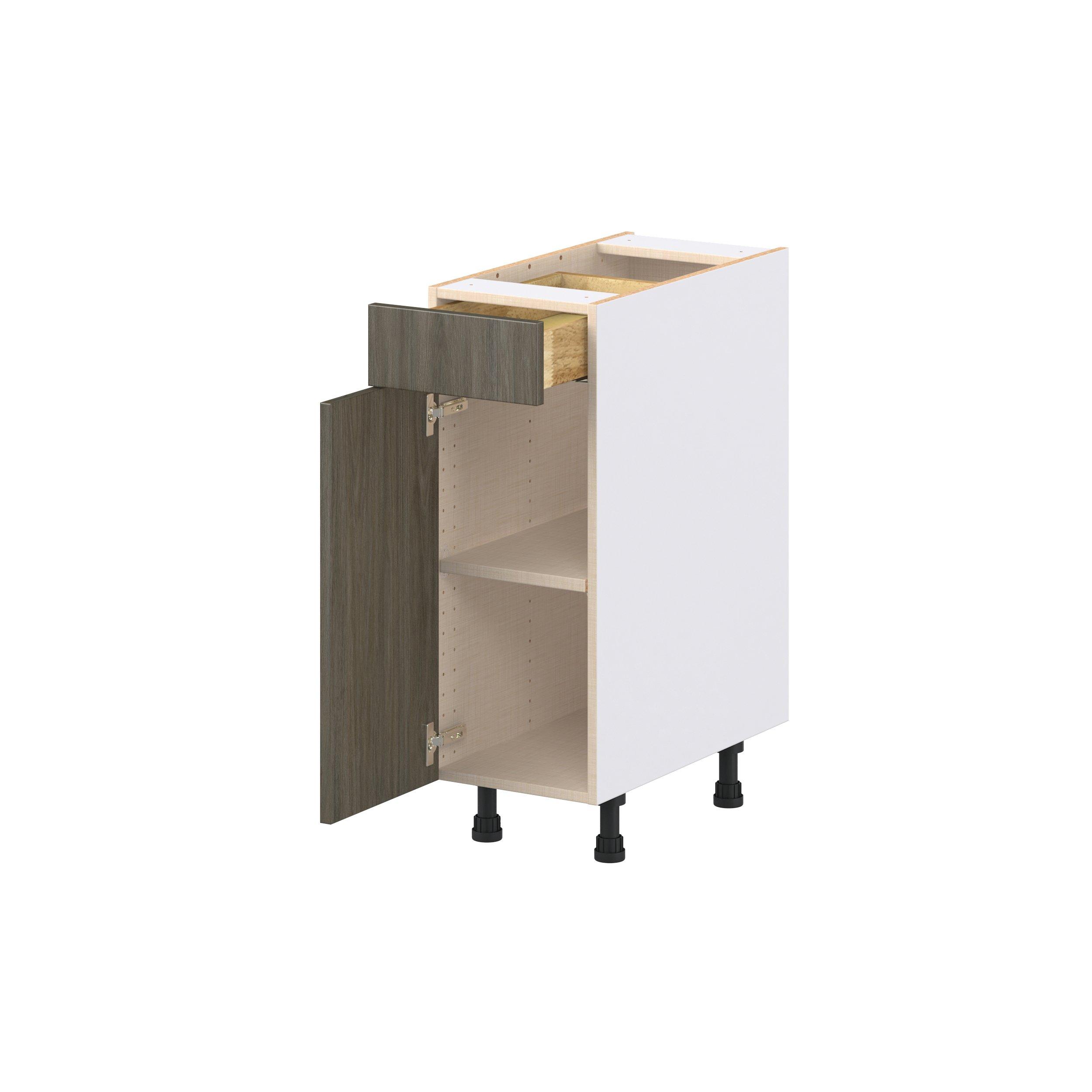 Glenwood 12 in. Burnt Walnut Door and Drawer Base Cabinet