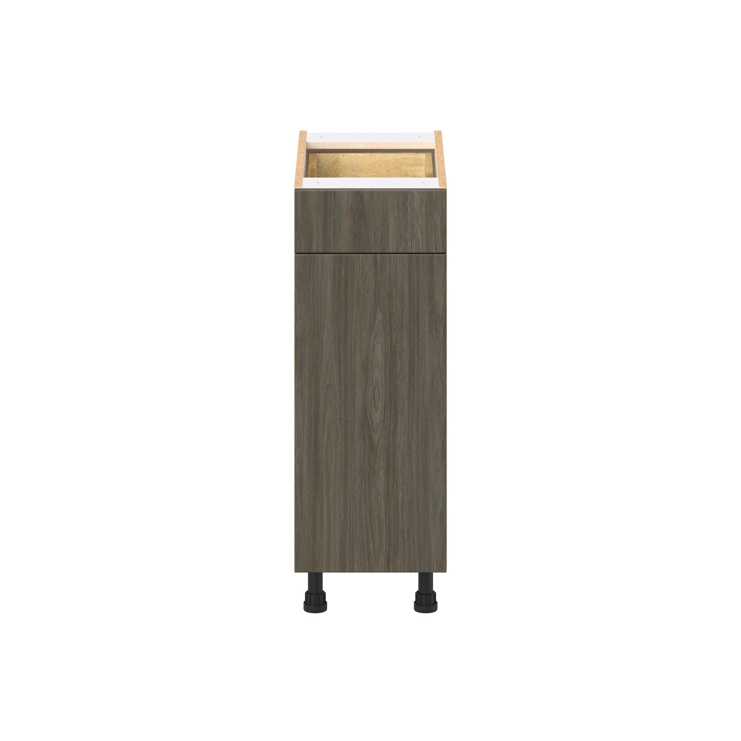 Glenwood 12 in. Burnt Walnut Door and Drawer Base Cabinet