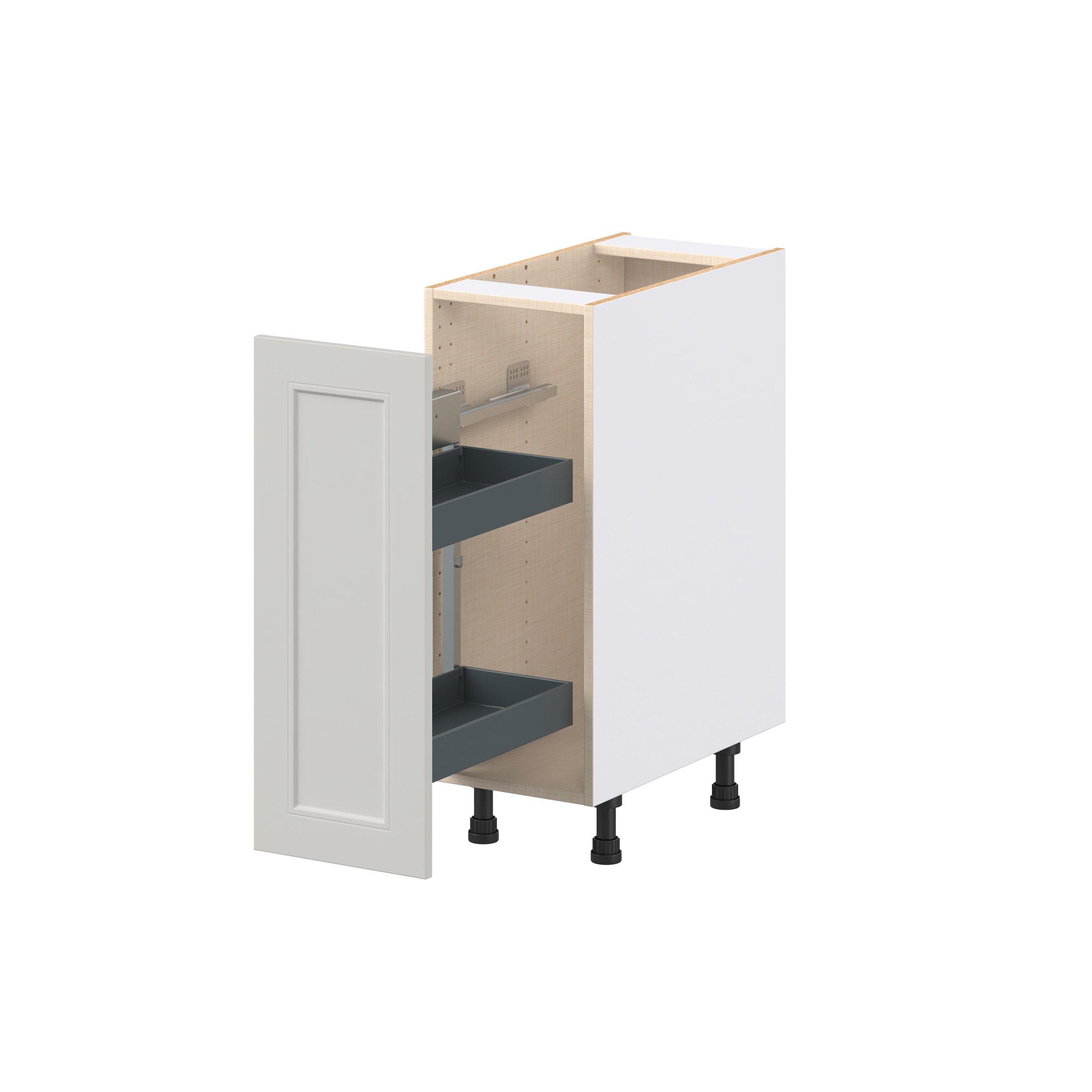 Lenox 12 in. Painted Light Gray Spice Rack Pull-Out Base Cabinet