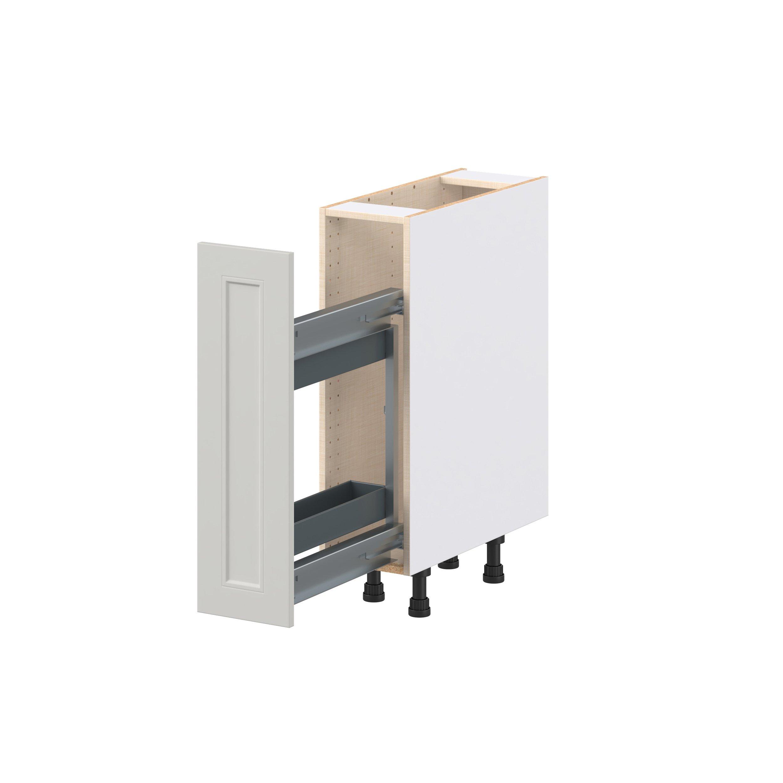 Lenox 9 in. Painted Light Gray Spice Rack Pull-Out Base Cabinet