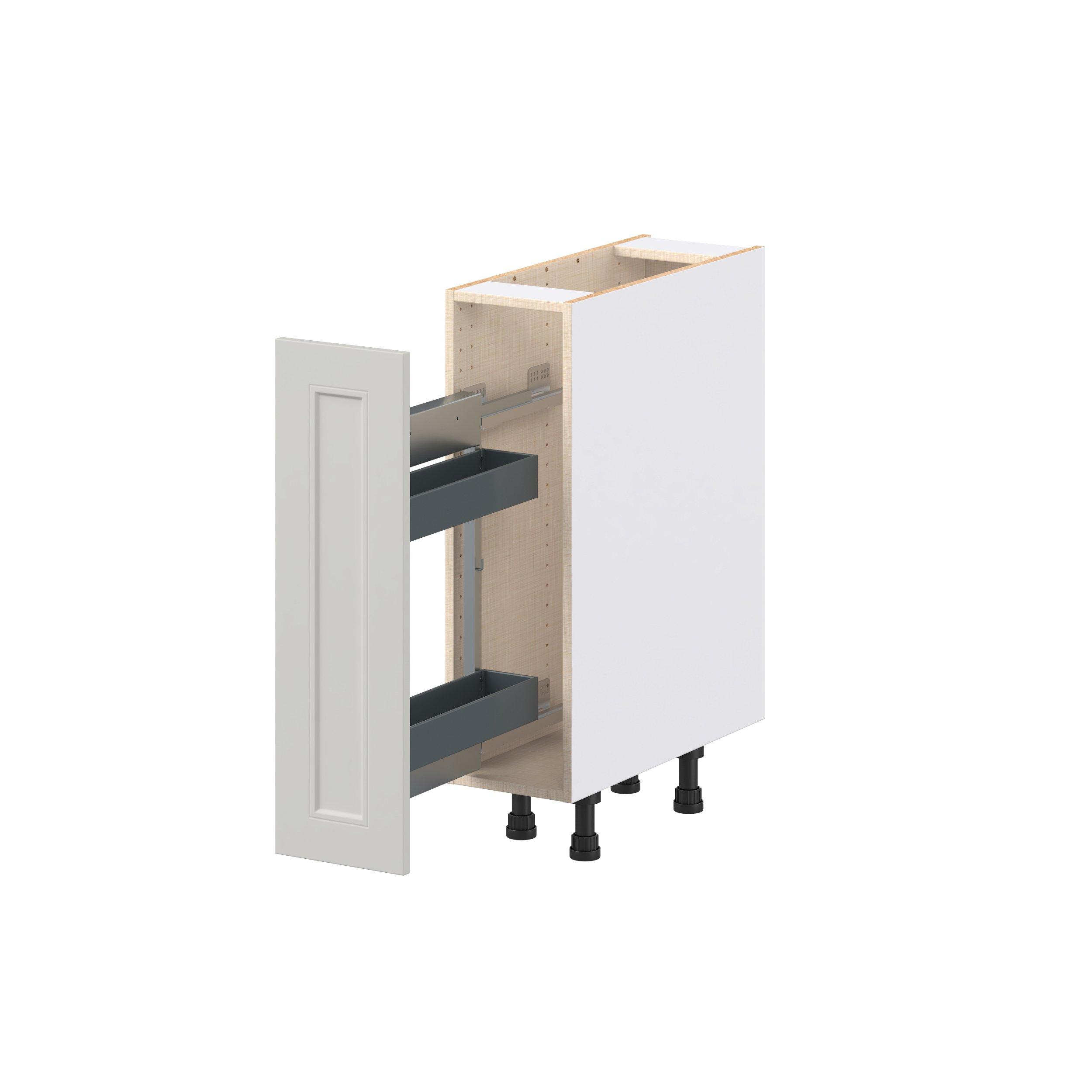 Lenox 9 in. Painted Light Gray Spice Rack Pull-Out Base Cabinet