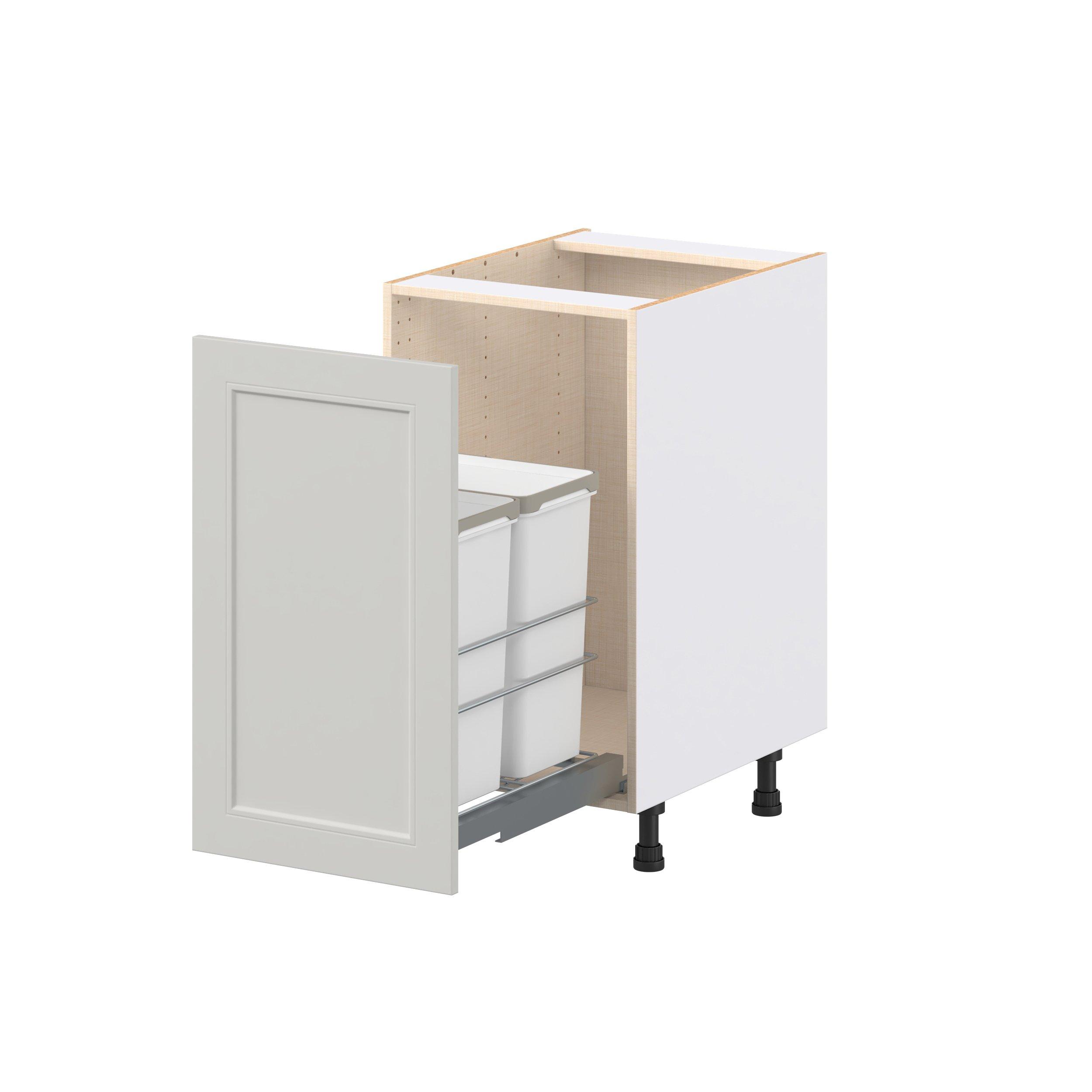 Lenox 18 in. Painted Light Gray Trash Can Pull-Out Base Cabinet