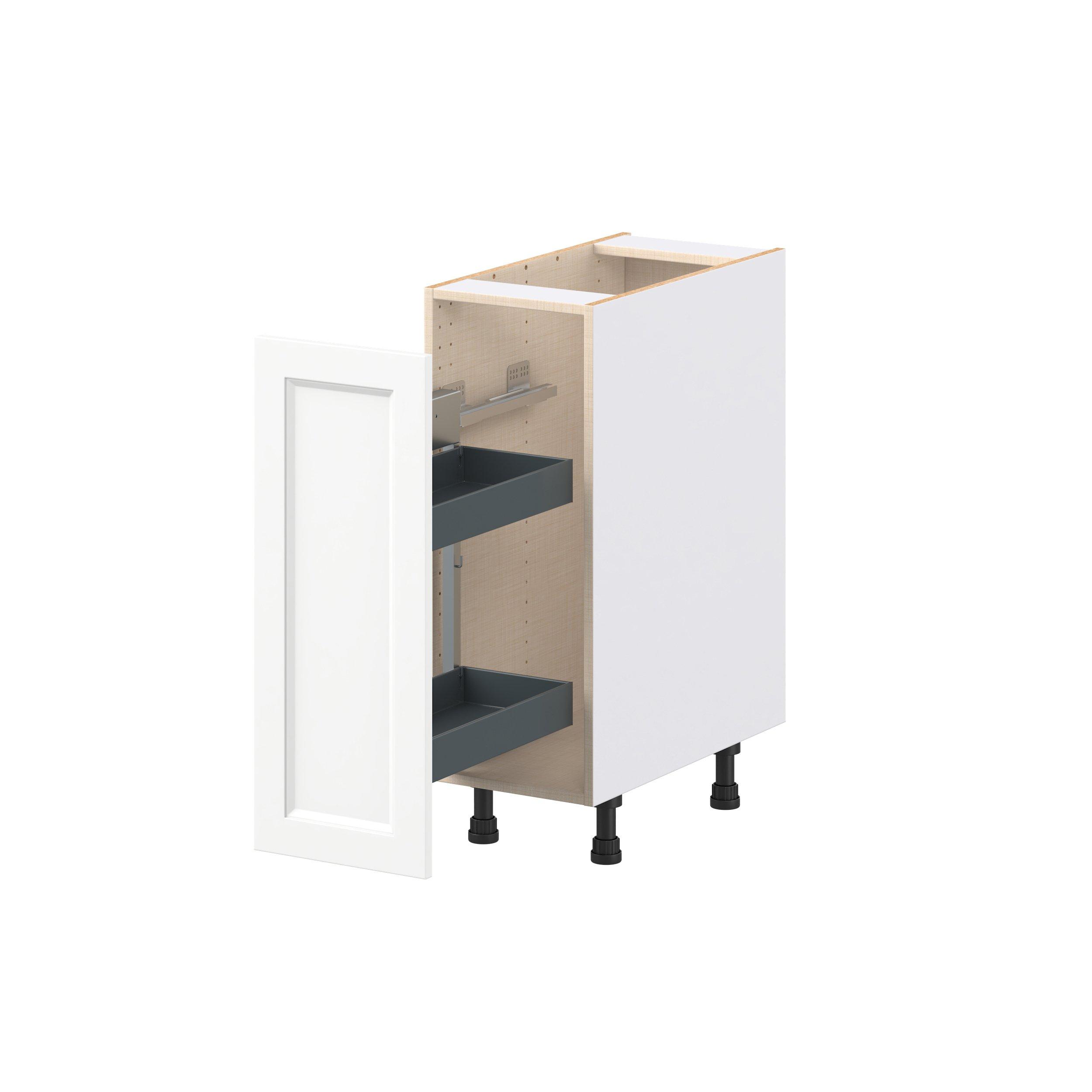 Peachtree 12 in. Painted Bright White Spice Rack Pull-Out Base Cabinet