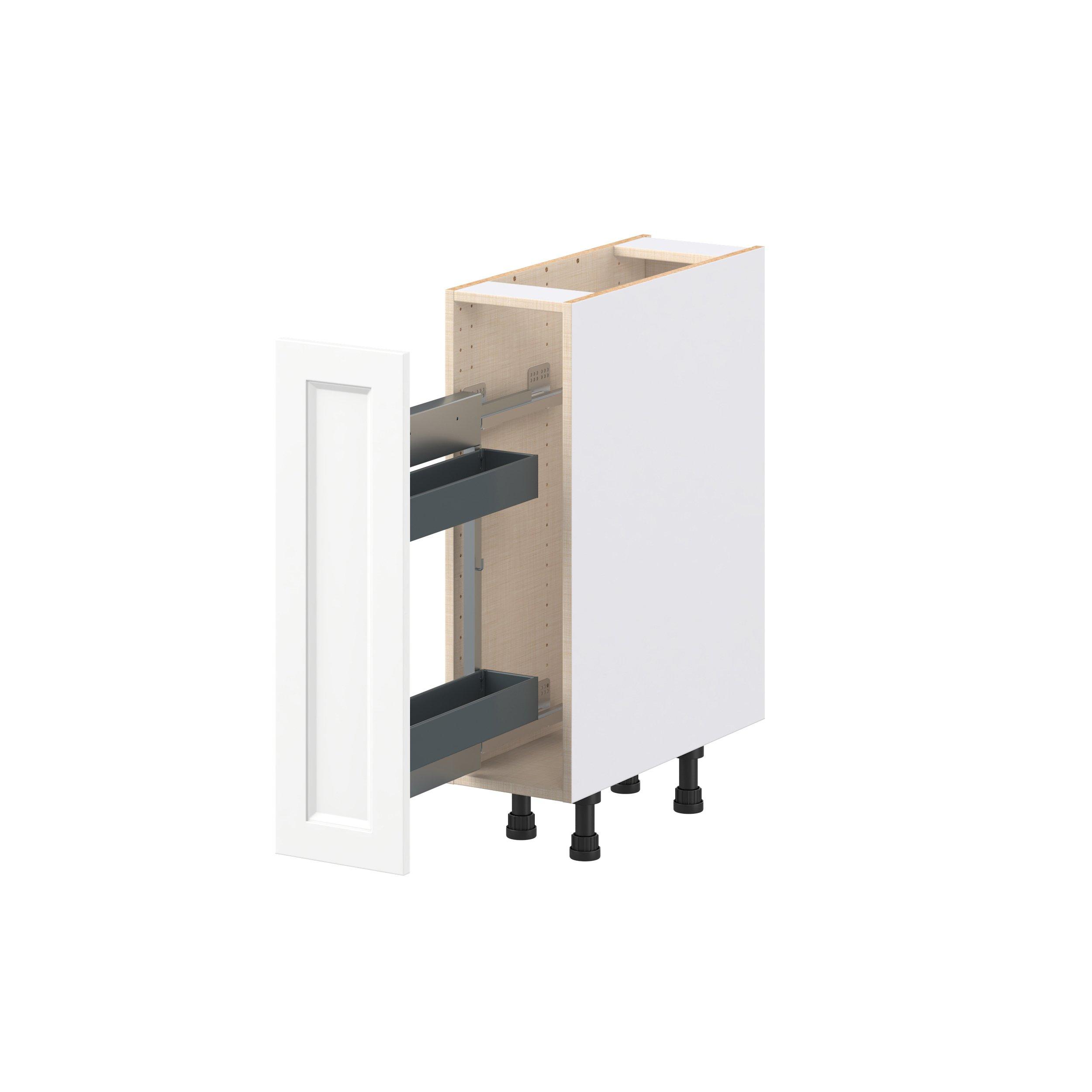Peachtree 9 in. Painted Bright White Spice Rack Pull-Out Base Cabinet