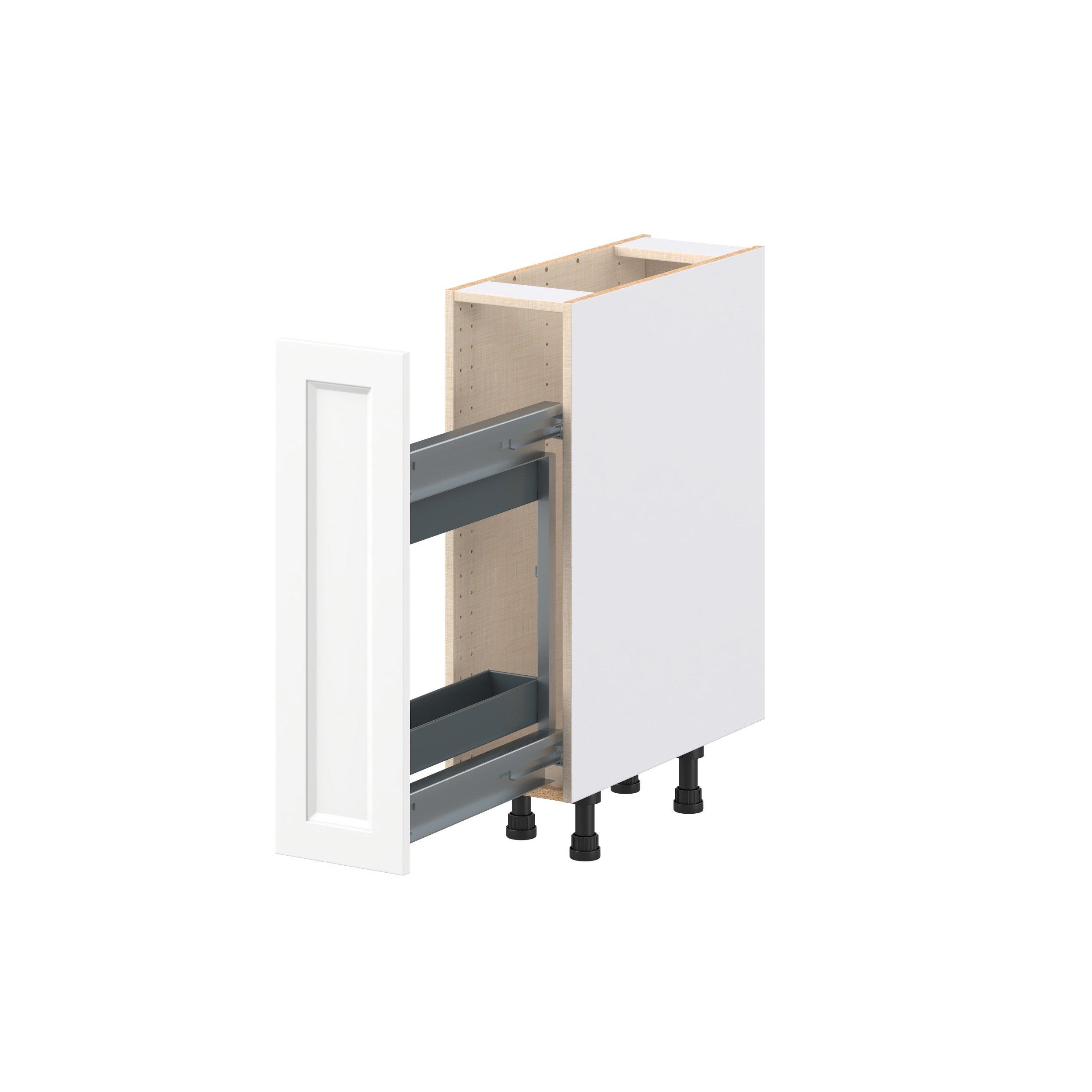 Peachtree 9 in. Painted Bright White Spice Rack Pull-Out Base Cabinet