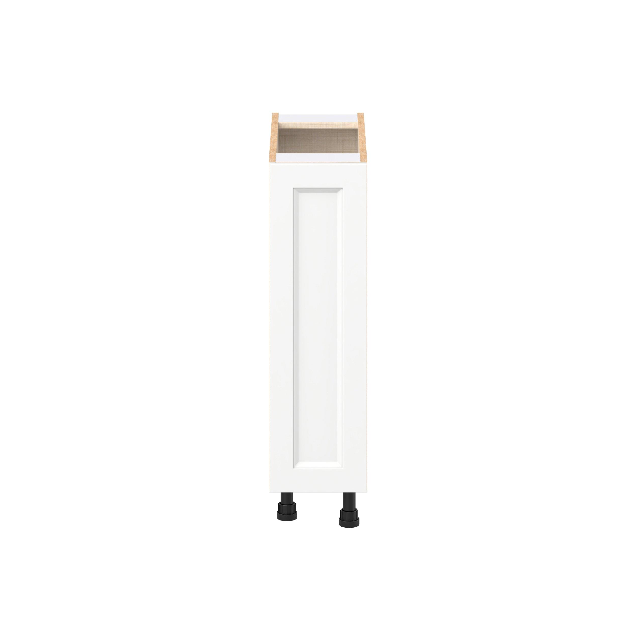 Peachtree 9 in. Painted Bright White Spice Rack Pull-Out Base Cabinet
