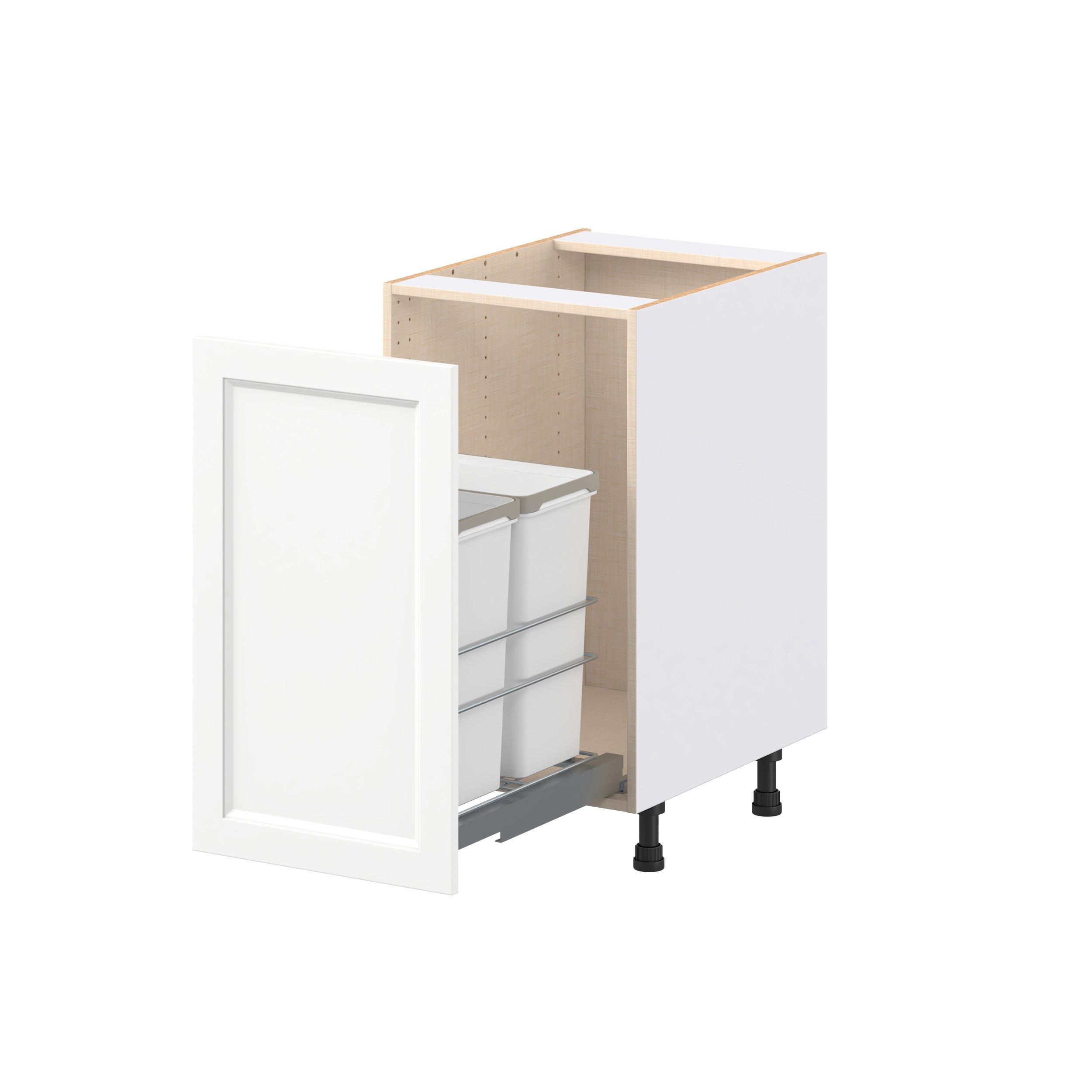 Peachtree 18 in. Painted Bright White Trash Can Pull-Out Base Cabinet