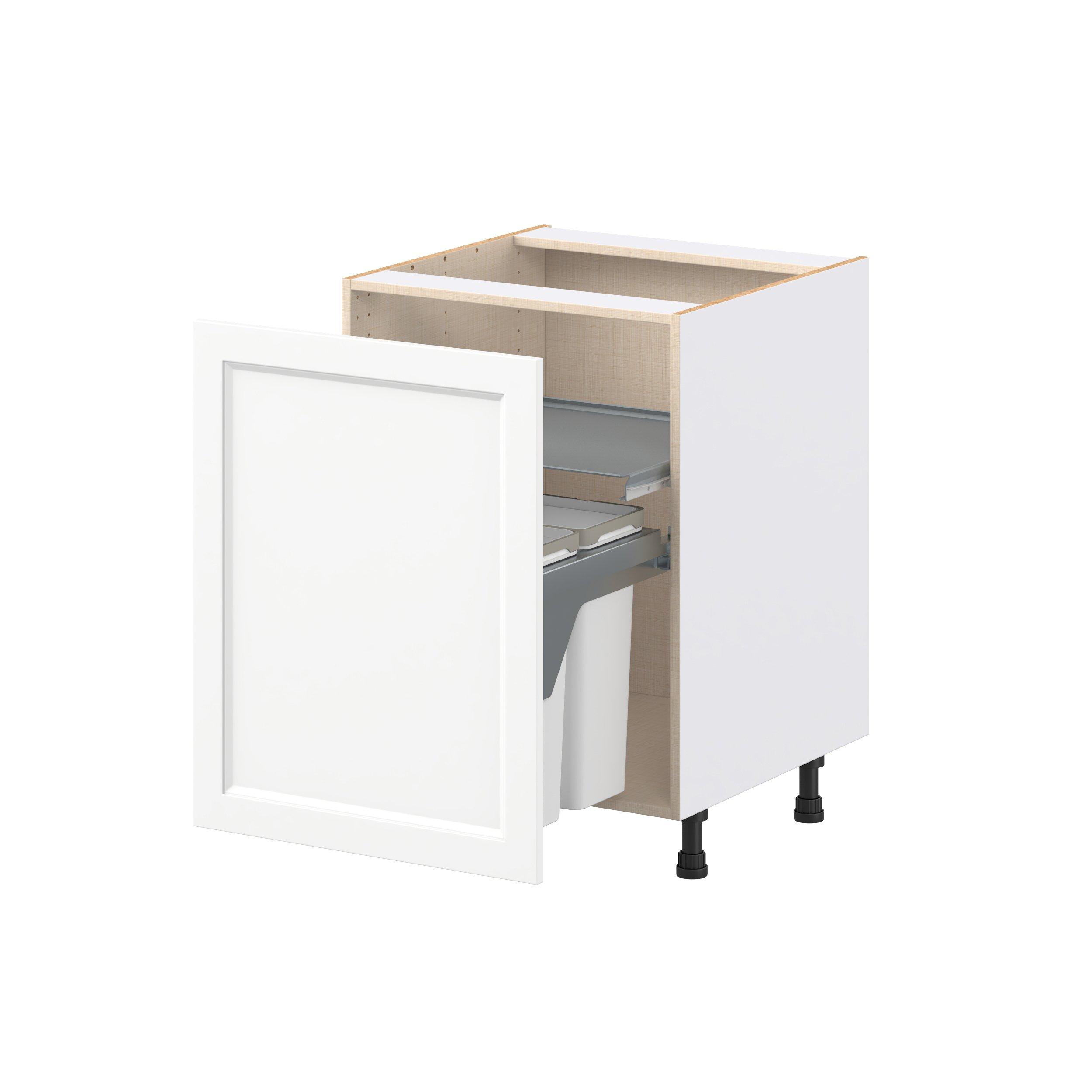 Peachtree 24 in. Painted Bright White Trash Can Pull-Out Base Cabinet