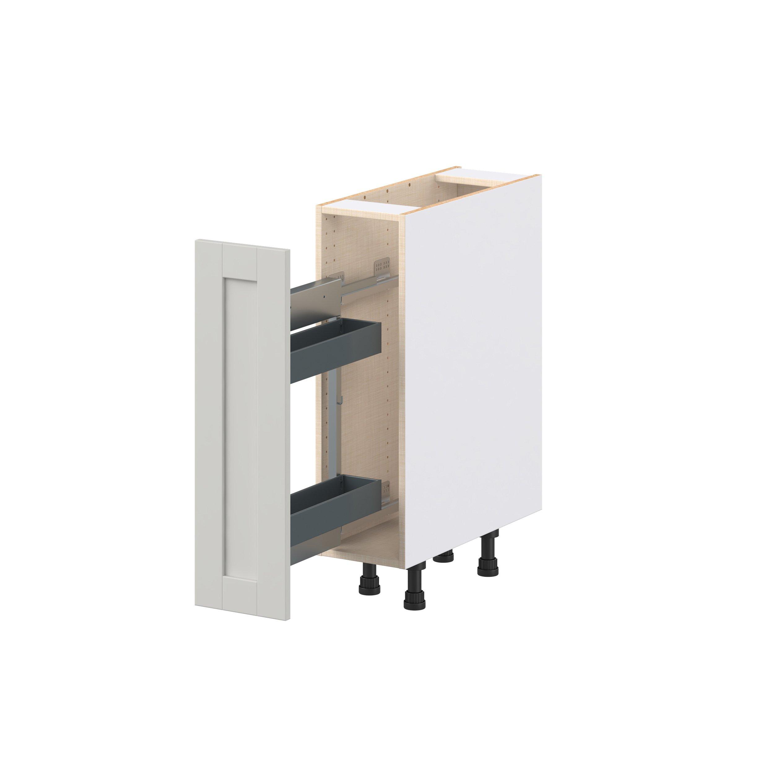 Summerhill 9 in. Light Gray Spice Rack Pull-Out Base Cabinet