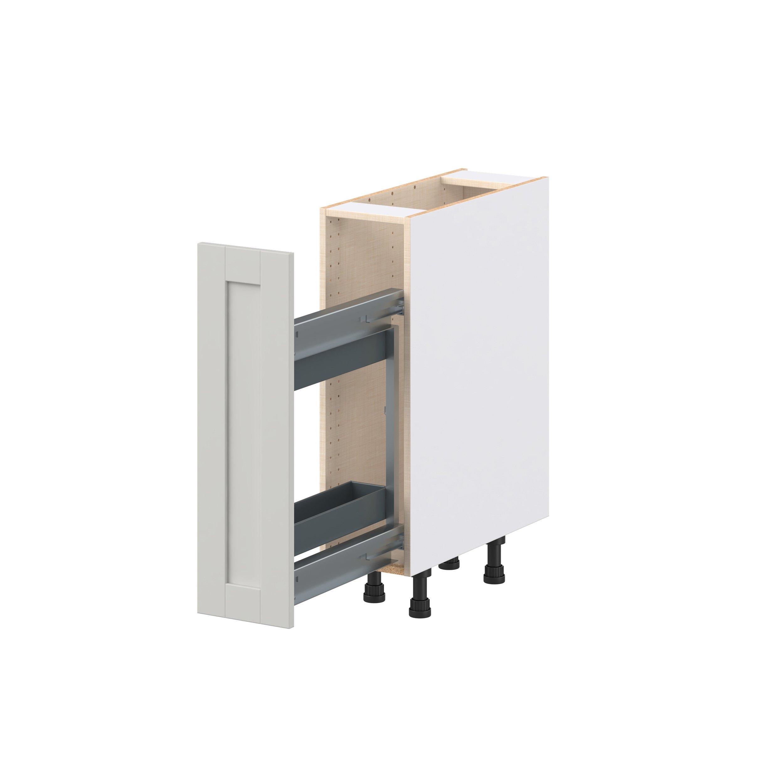 Summerhill 9 in. Light Gray Spice Rack Pull-Out Base Cabinet