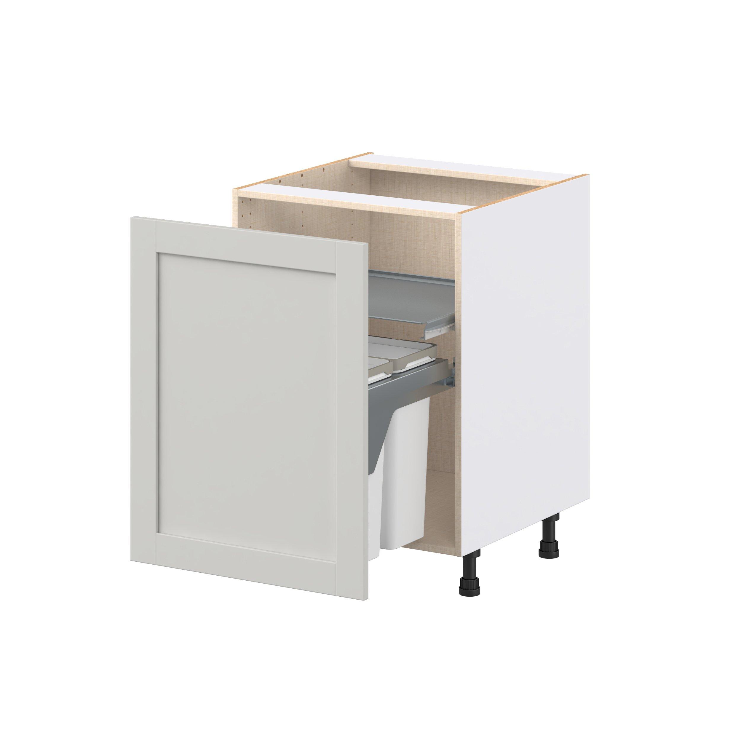Summerhill 24 in. Light Gray Trash Can Pull-Out Base Cabinet