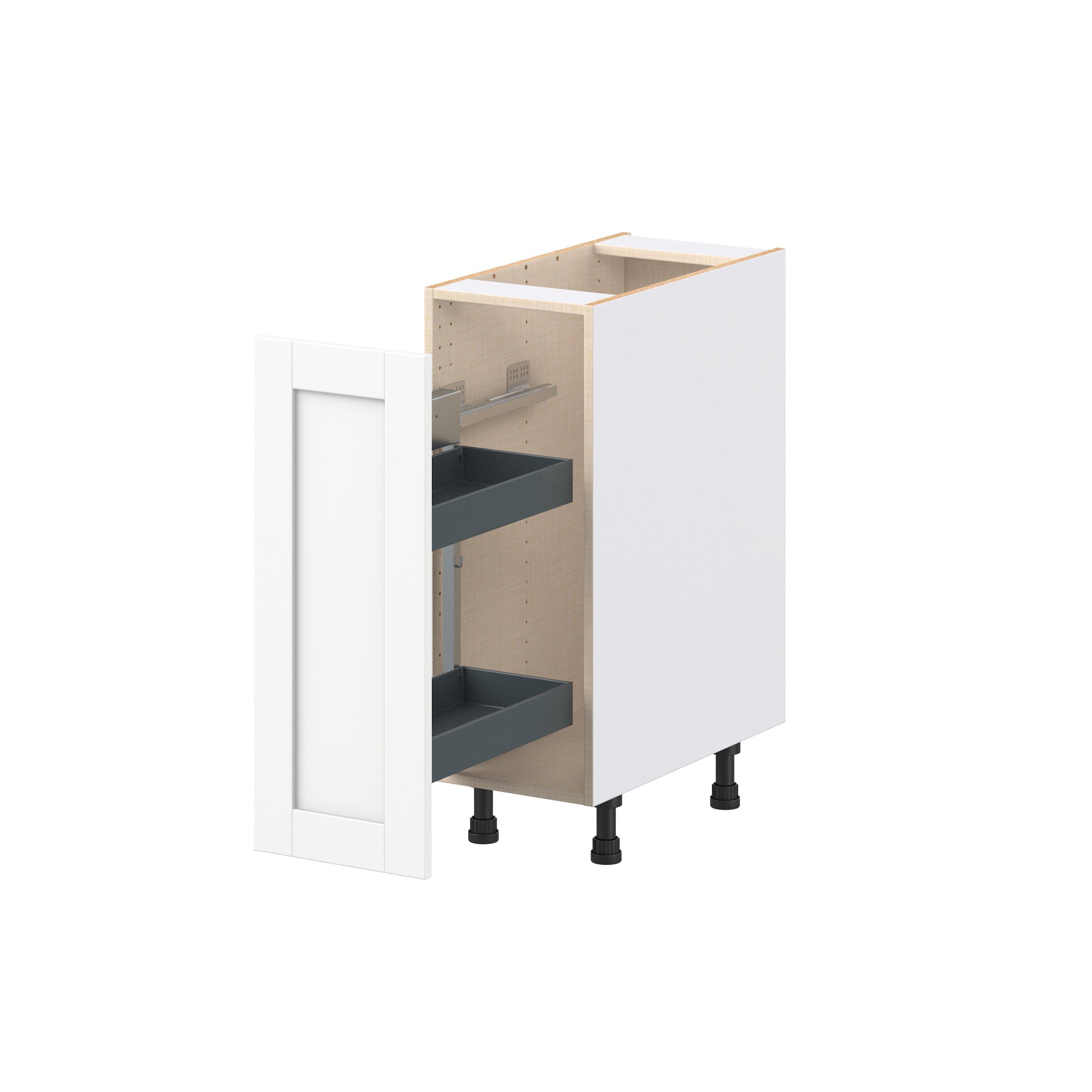 Summerhill 12 in. Bright White Spice Rack Pull-Out Base Cabinet