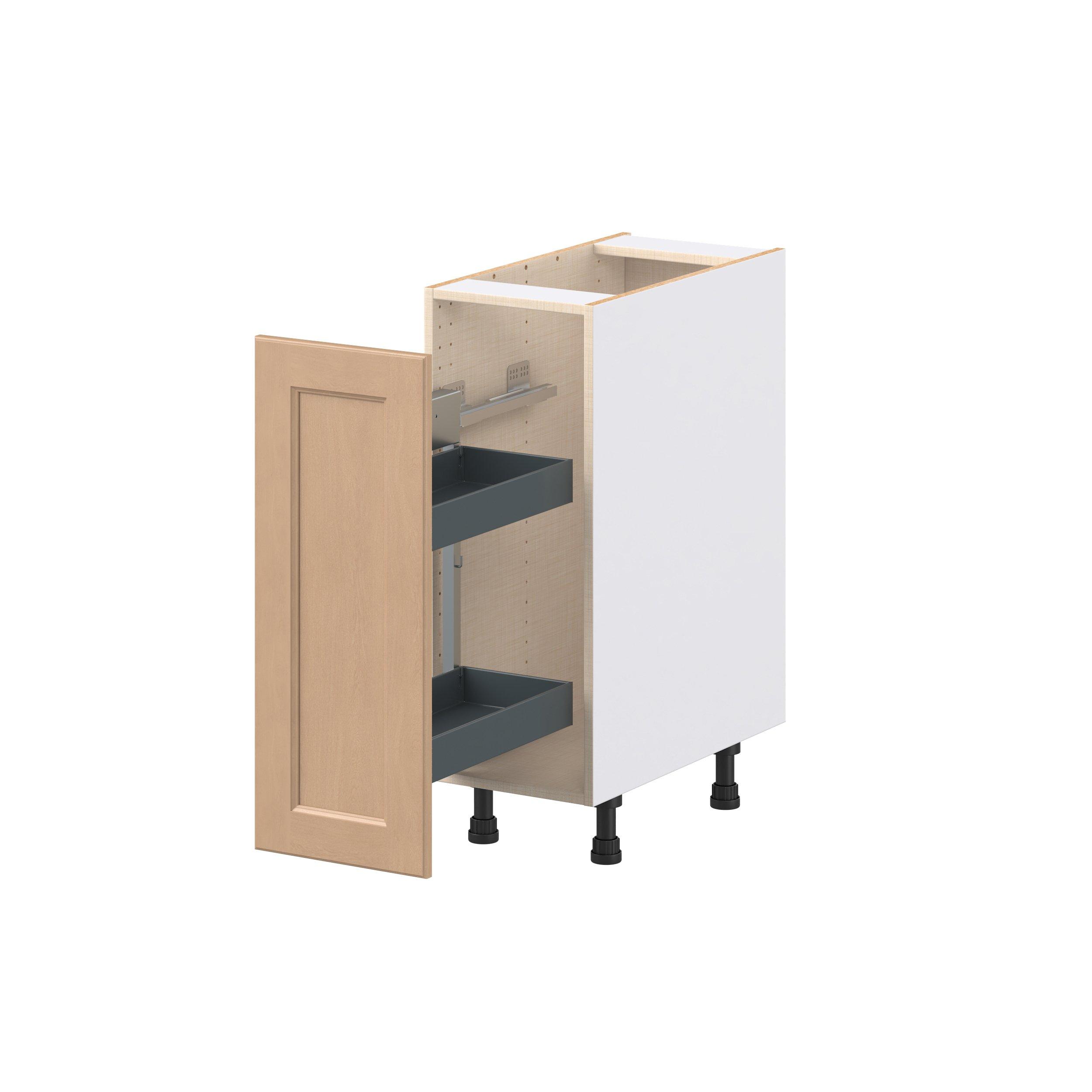 Sugarhill 12 in. Stained Sugar Cookie Spice Rack Pull-Out Base Cabinet