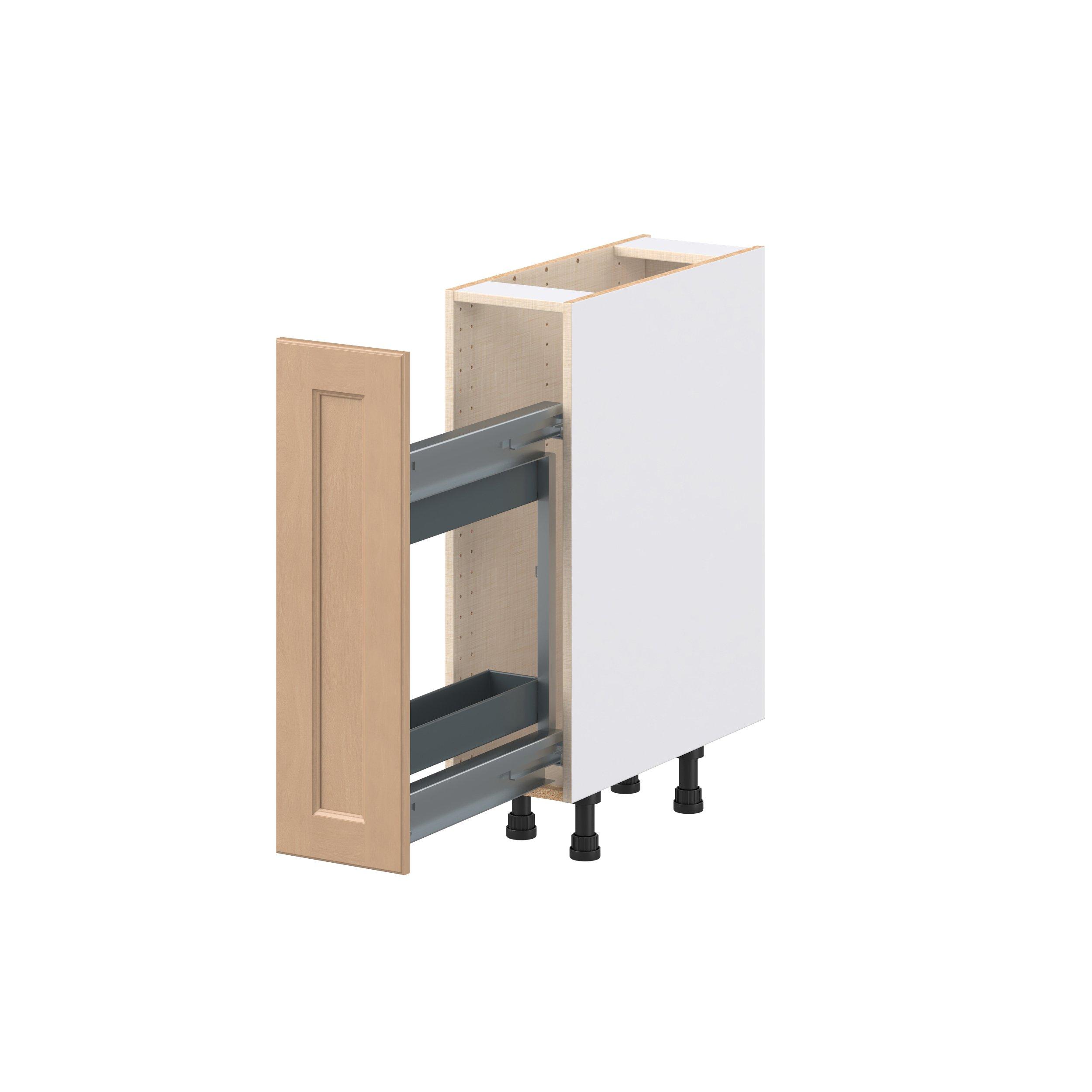 Sugarhill 9 in. Stained Sugar Cookie Spice Rack Pull-Out Base Cabinet
