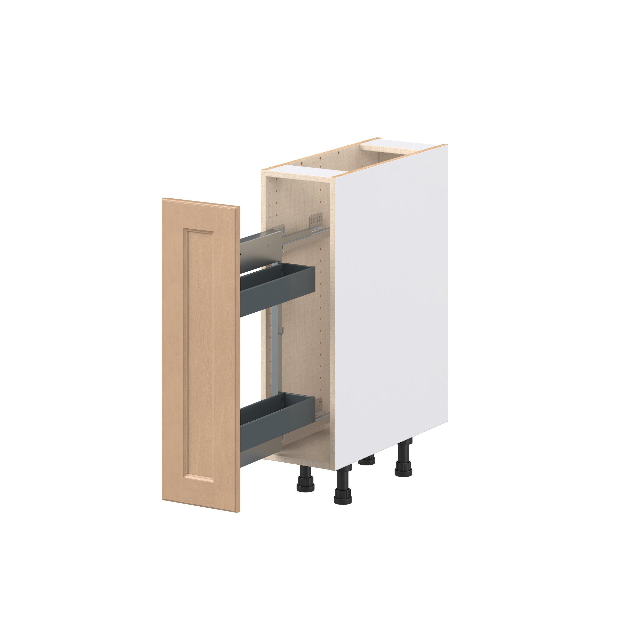 Sugarhill 9 in. Stained Sugar Cookie Spice Rack Pull-Out Base Cabinet