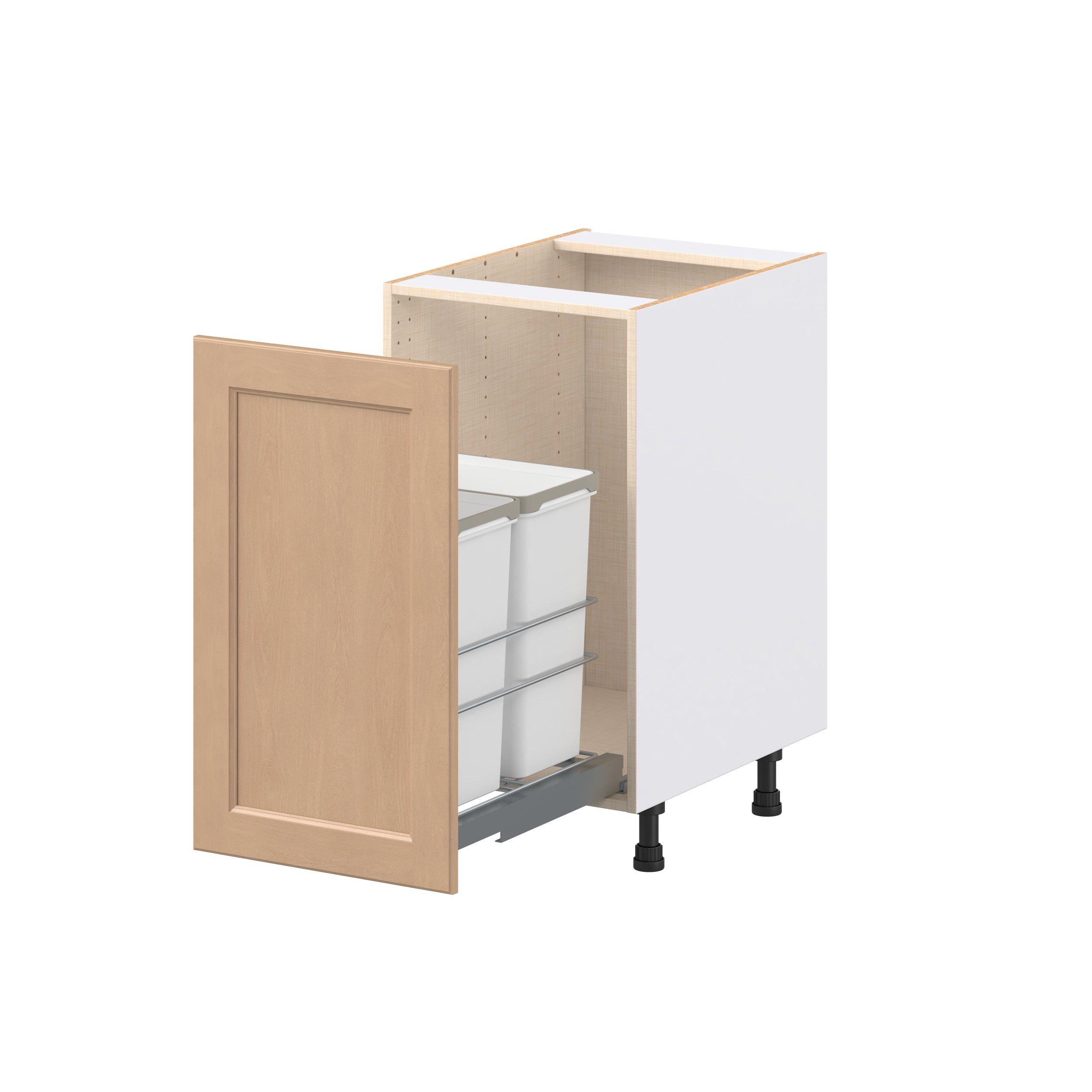 Sugarhill 18 in. Stained Sugar Cookie Trash Can Pull-Out Base Cabinet