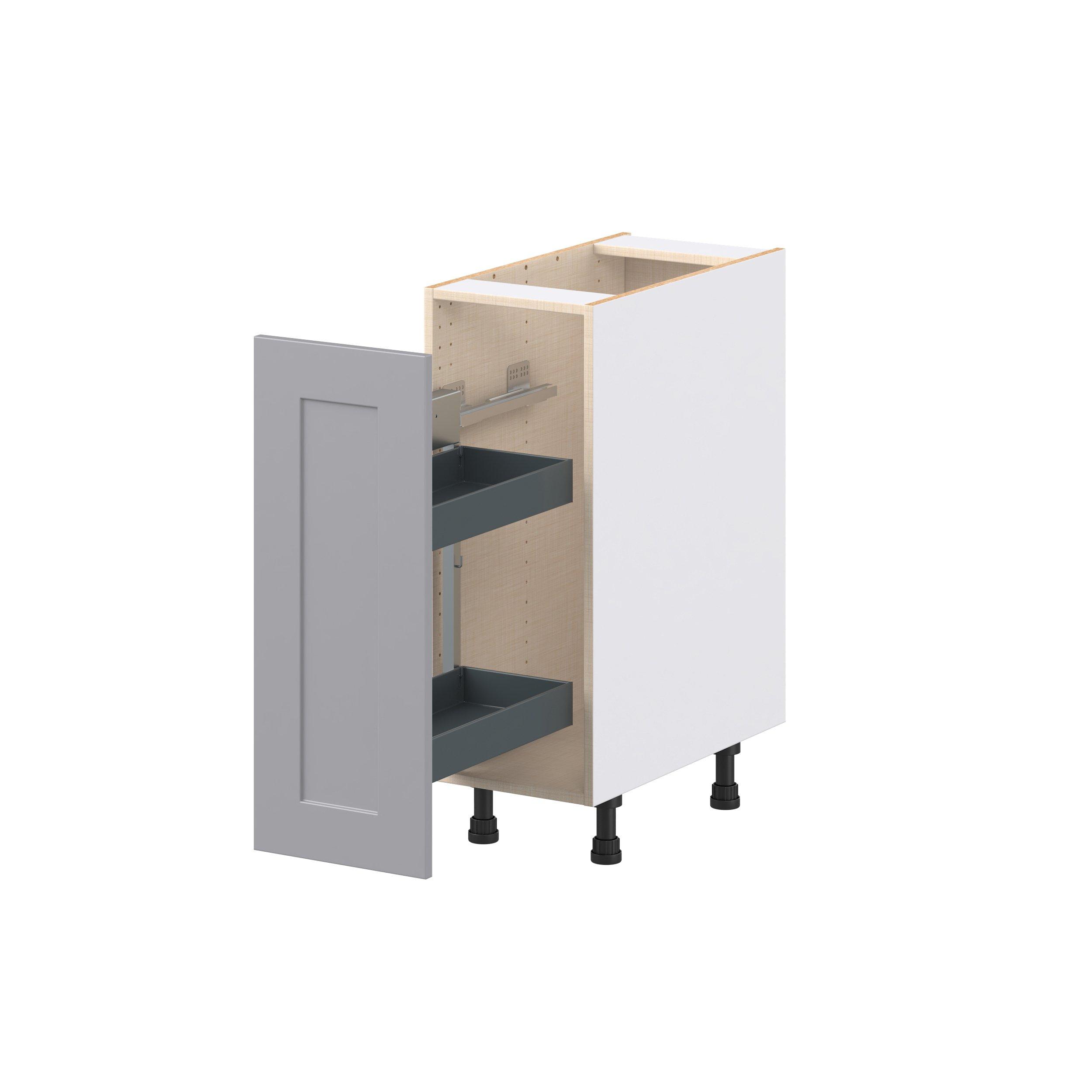Candler 12 in. Painted Slate Gray Spice Rack Pull-Out Base Cabinet